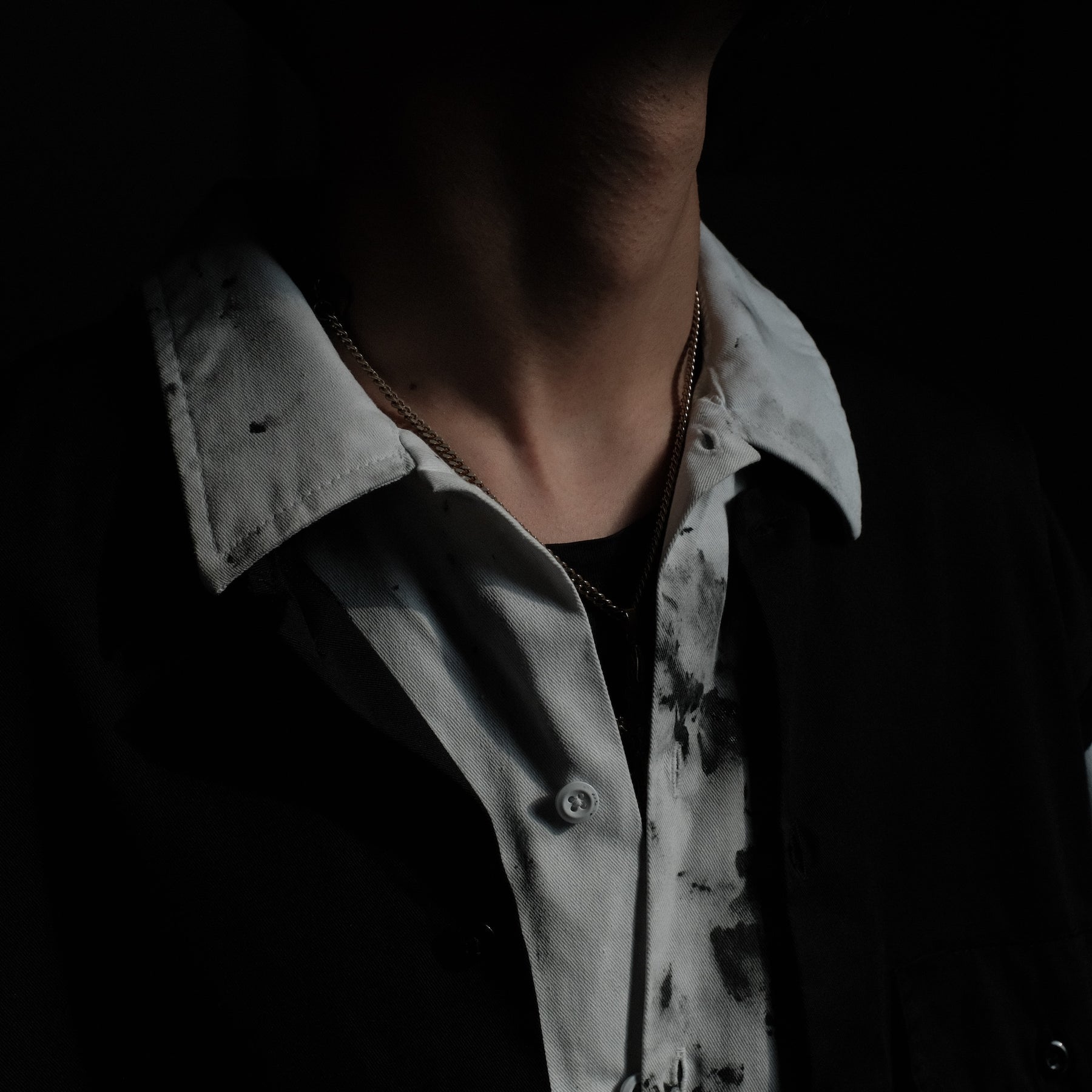 <span style="color: #ff2a00;">Last One</span> WESTFALL / WHATEVERWORKS DOUBLE BUTTON SHIRT LS BLACK DIRTY WHITE
