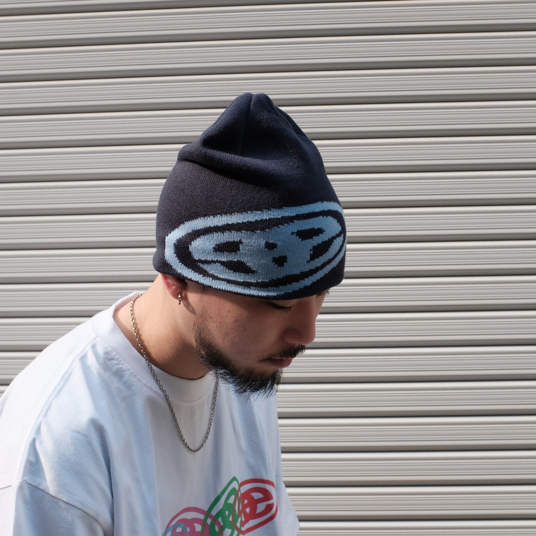 <span style="color: #f50b0b;">Last One</span> EMPORIUM / OVERLAP LOGO BEANIE NAVY