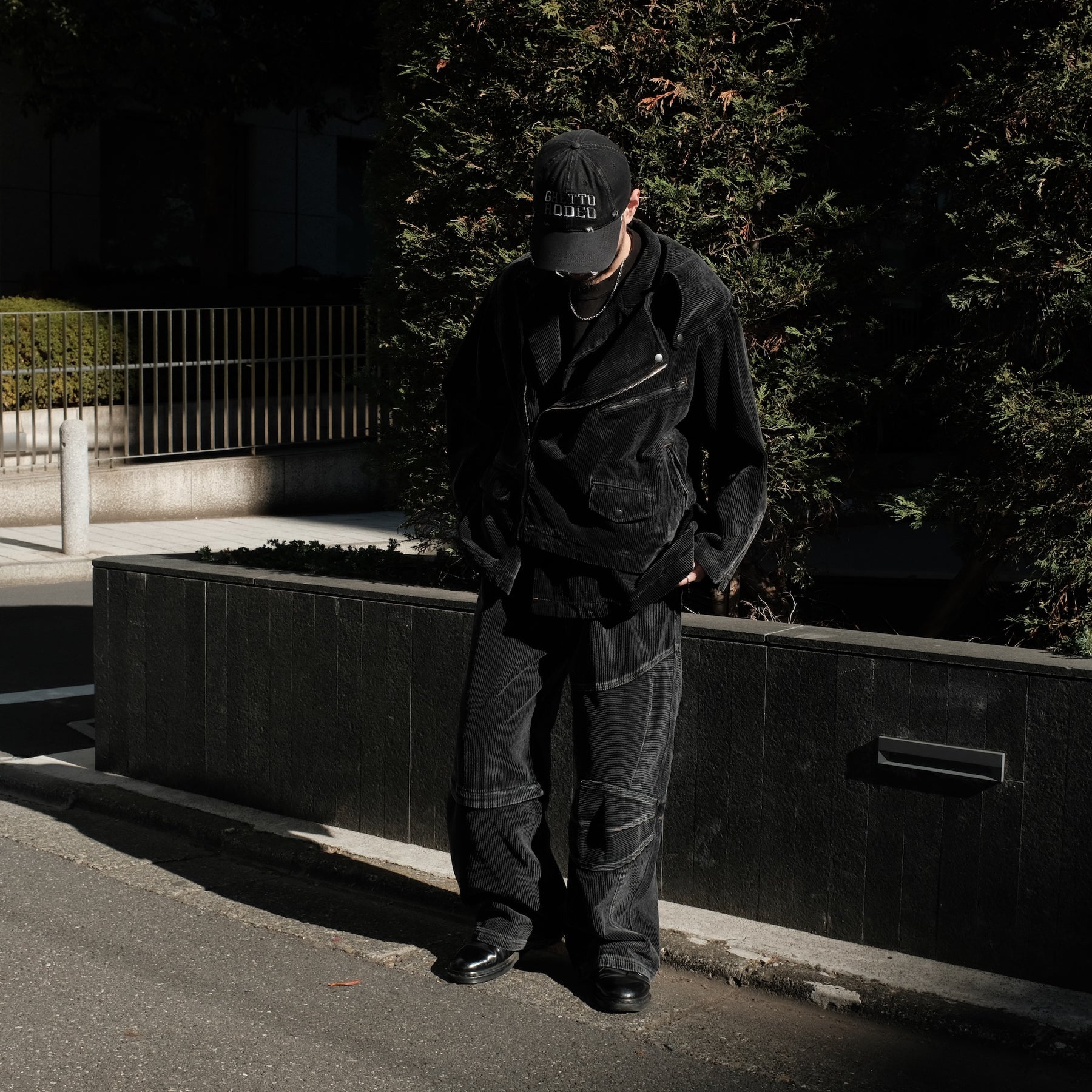 <span style="color: #f50b0b;">Last One</span> BONKNOW FREAKS / Faded Corduroy W Tailor&Riders Docking Jacket BLACK