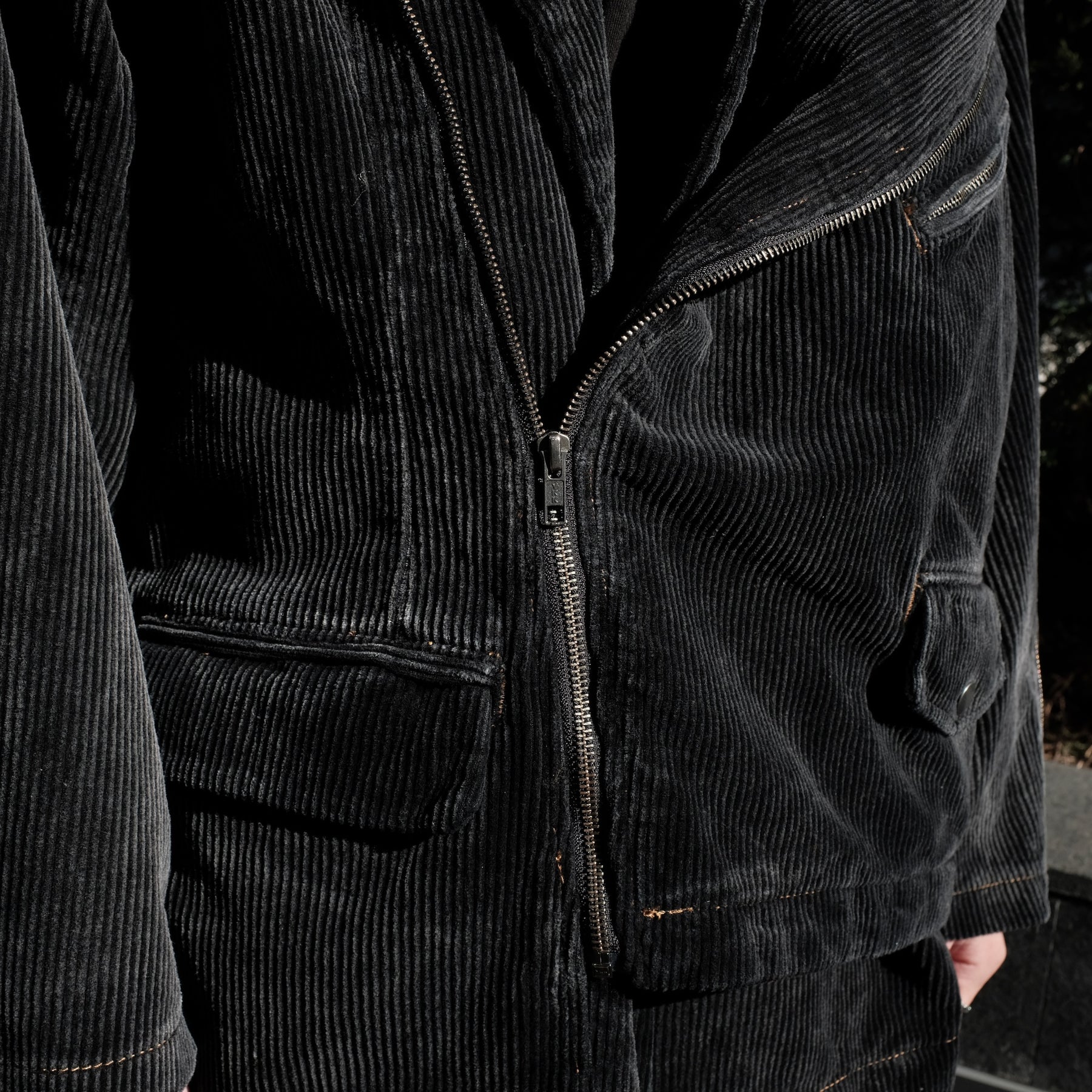 <span style="color: #f50b0b;">Last One</span> BONKNOW FREAKS / Faded Corduroy W Tailor&Riders Docking Jacket BLACK