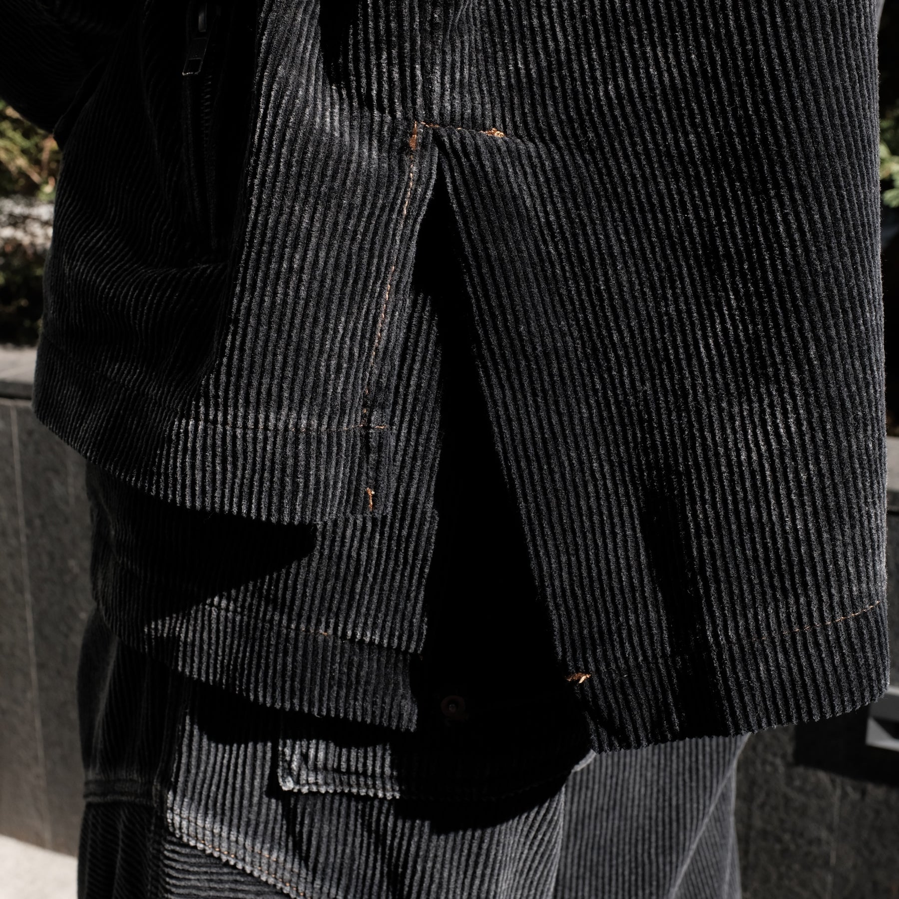 <span style="color: #f50b0b;">Last One</span> BONKNOW FREAKS / Faded Corduroy W Tailor&Riders Docking Jacket BLACK