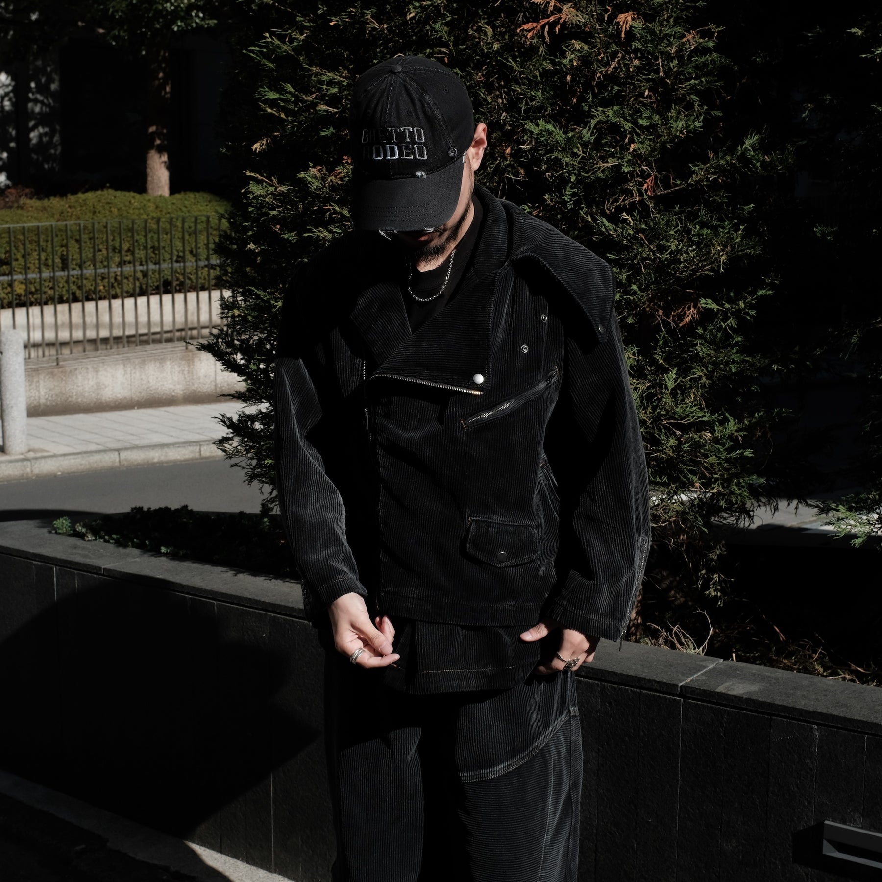 <span style="color: #f50b0b;">Last One</span> BONKNOW FREAKS / Faded Corduroy W Tailor&Riders Docking Jacket BLACK