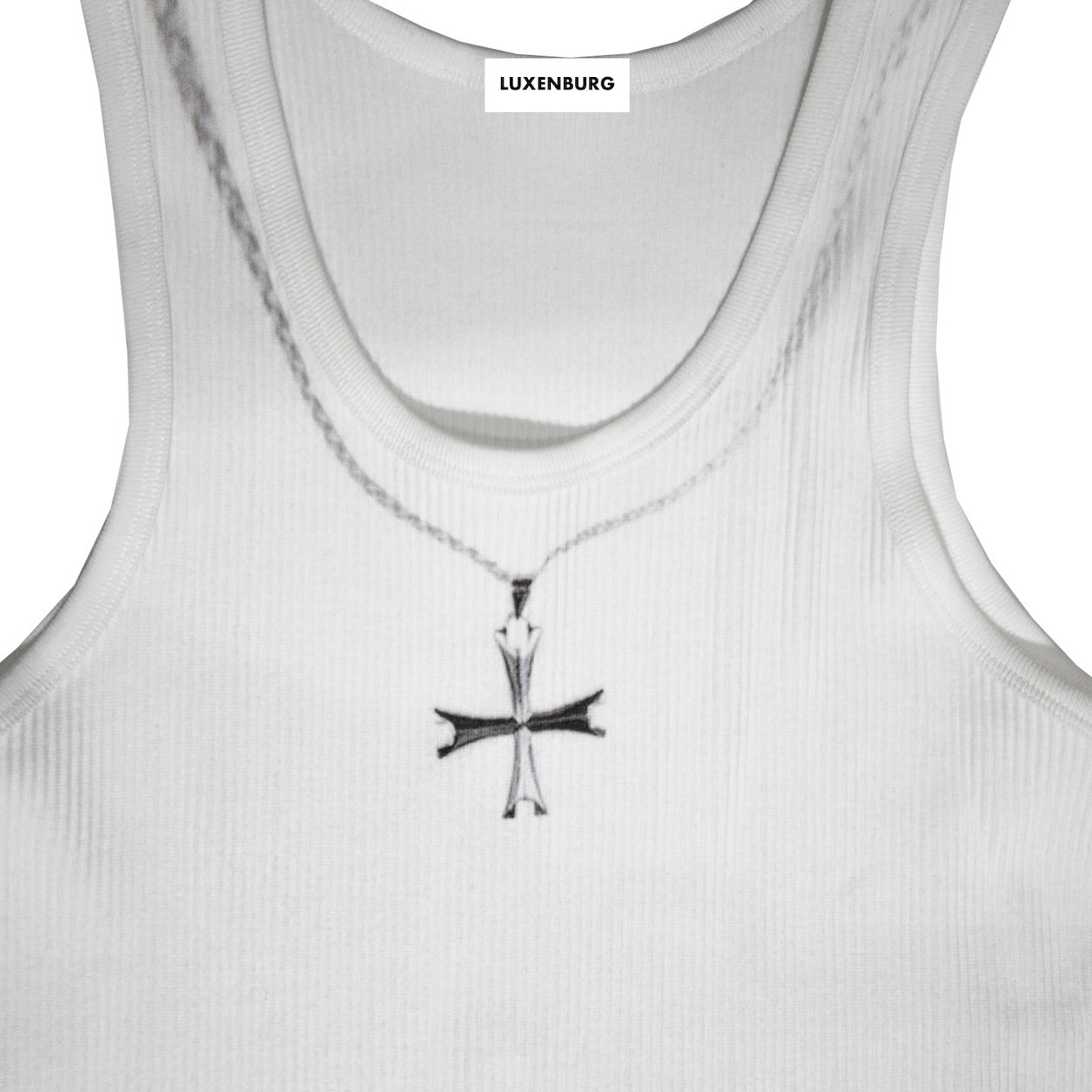 LUXENBURG / RIB TANK CHAIN PRINT CHALK WHITE