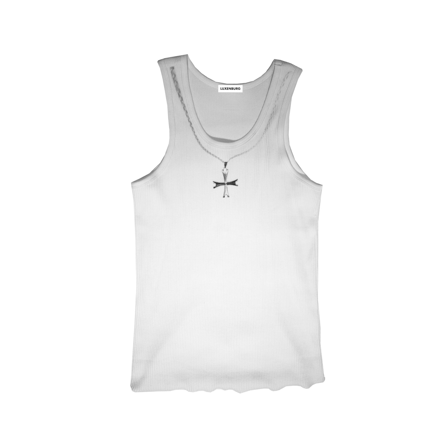 LUXENBURG / RIB TANK CHAIN PRINT CHALK WHITE