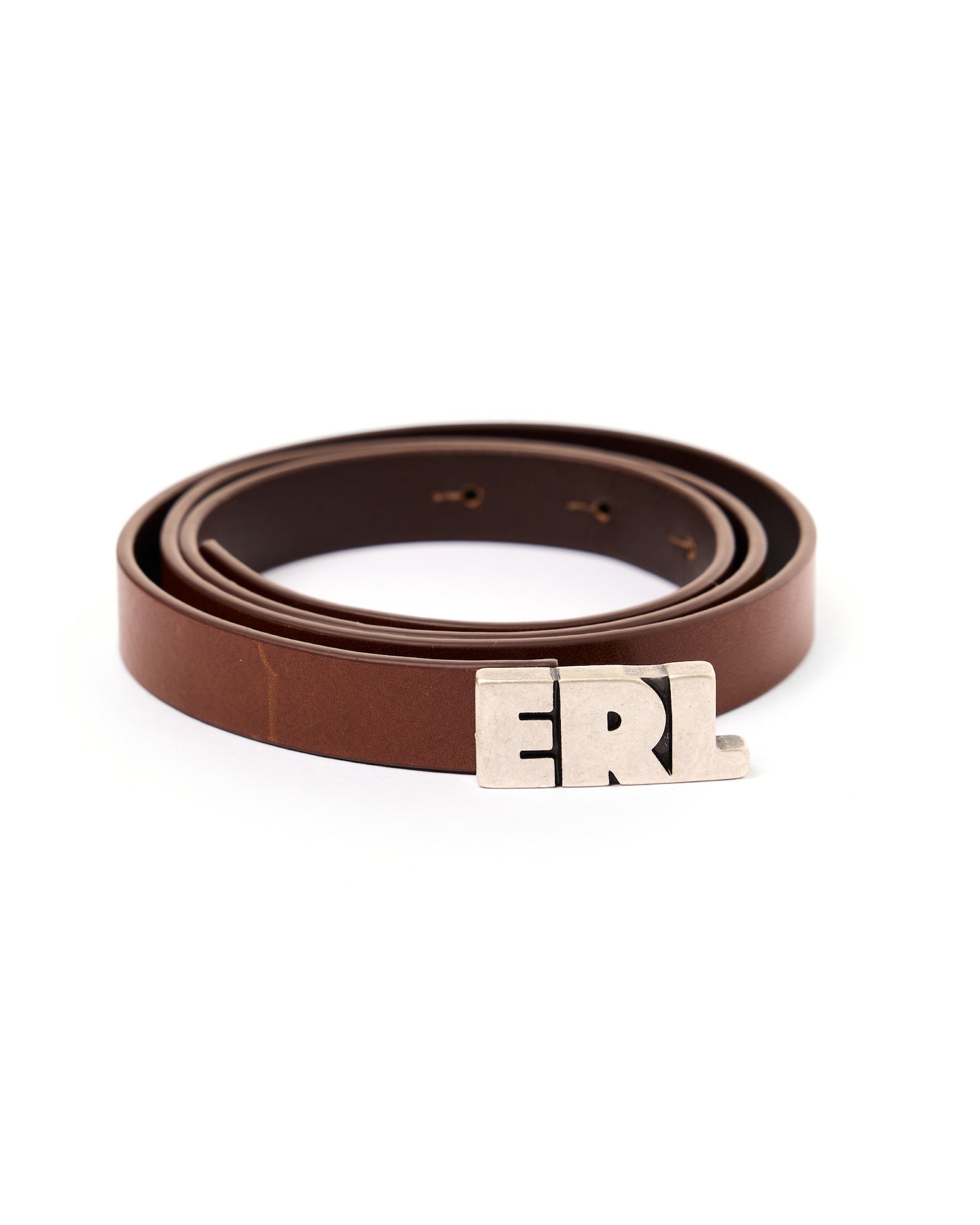 小物 ERL LEATHER BELT Last One ERL / UNISEX ERL LEATHER BELT SKINNY LEATHER BROWN