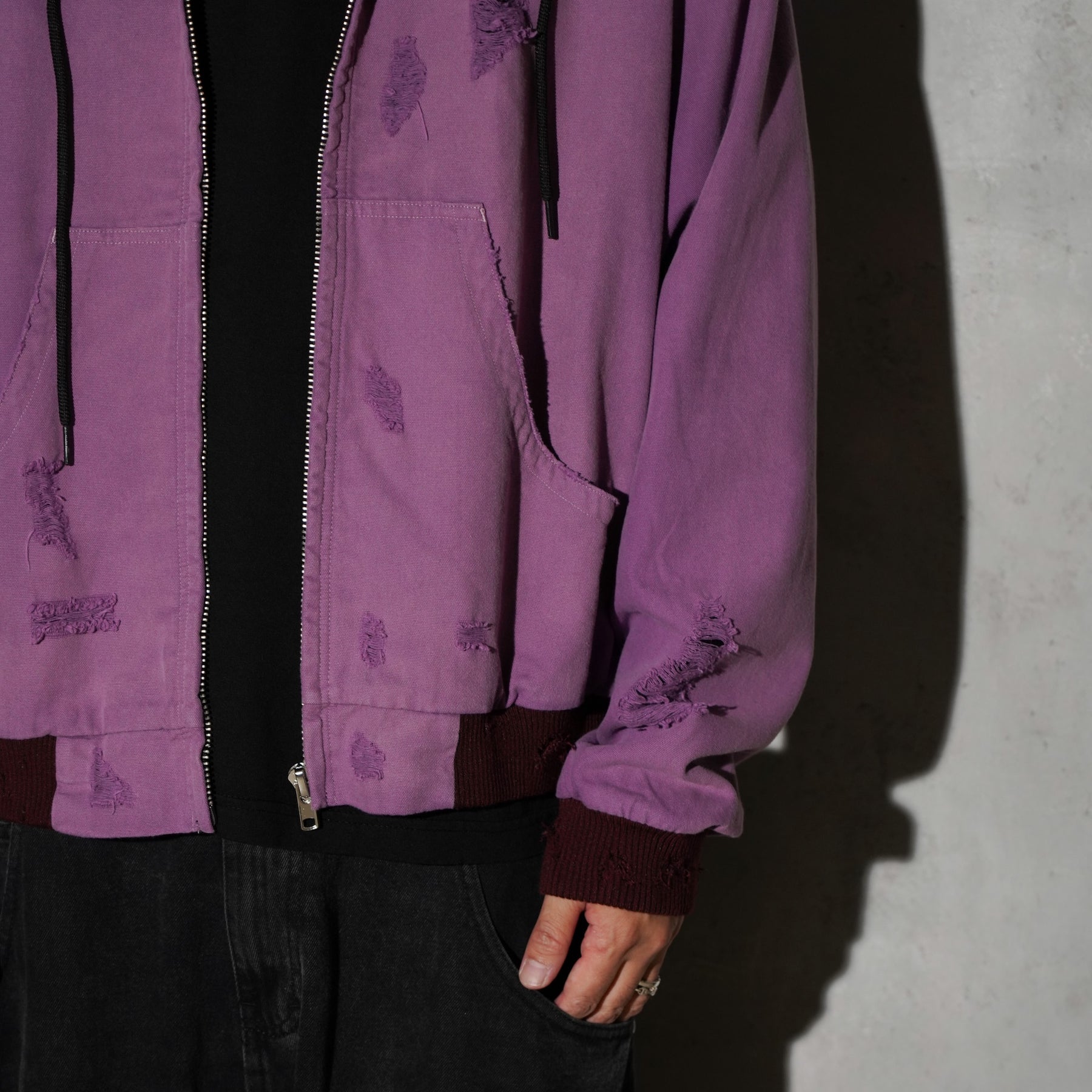THE MAGUEY / DAMAGE WORK HOODIE PURPLE