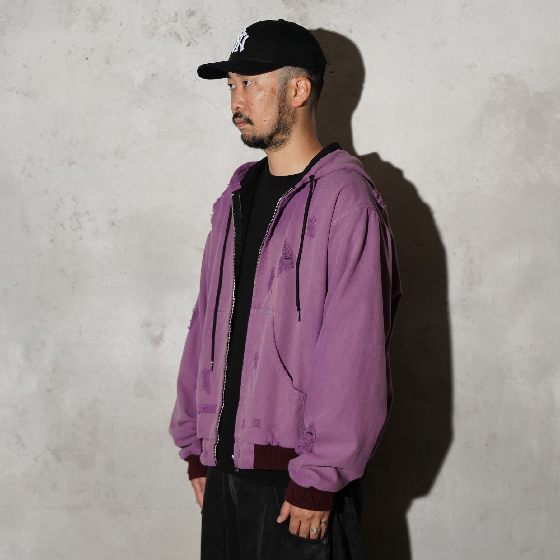 THE MAGUEY / DAMAGE WORK HOODIE PURPLE