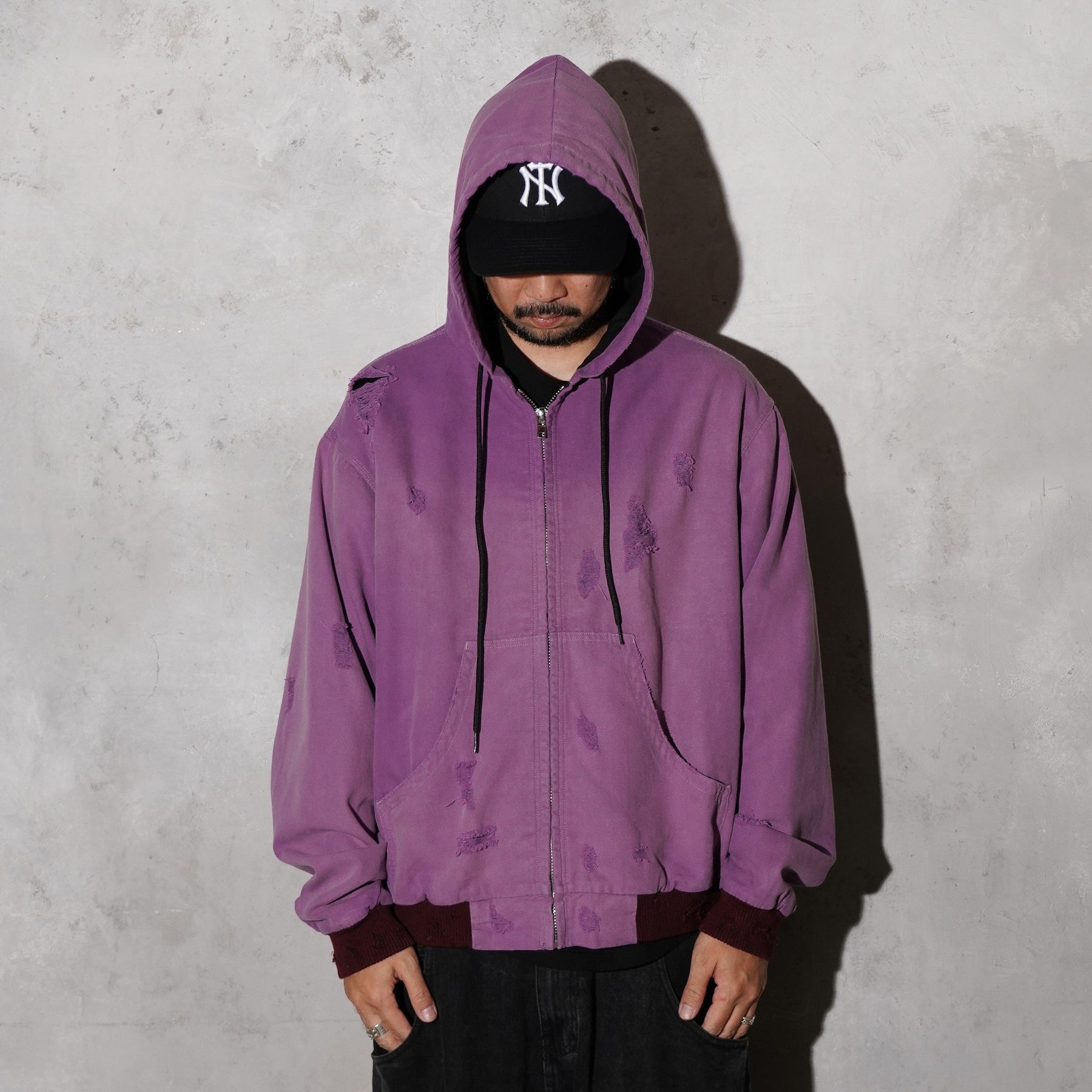 THE MAGUEY / DAMAGE WORK HOODIE PURPLE
