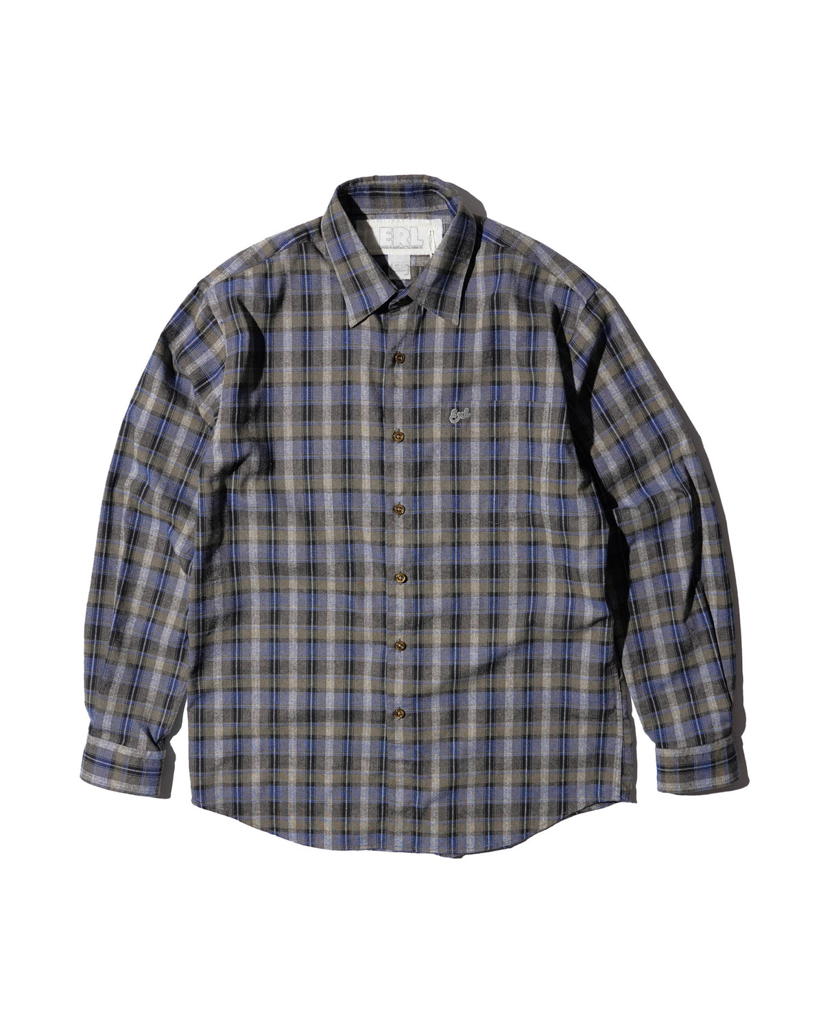 ERL / UNISEX GREY CHECK SHIRT WOVEN GREY CHECK
