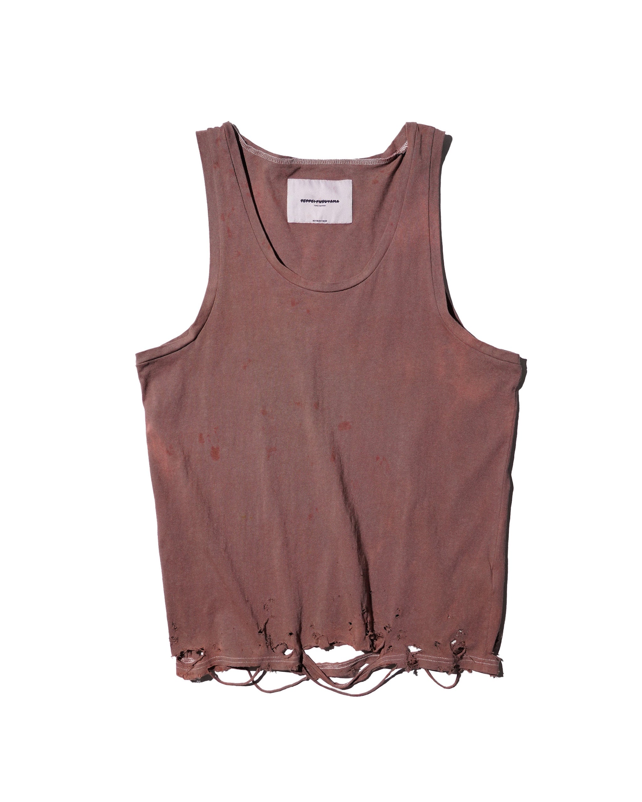 TEPPEI FURUYAMA / HARD CRASH TANK-TOP BROWN