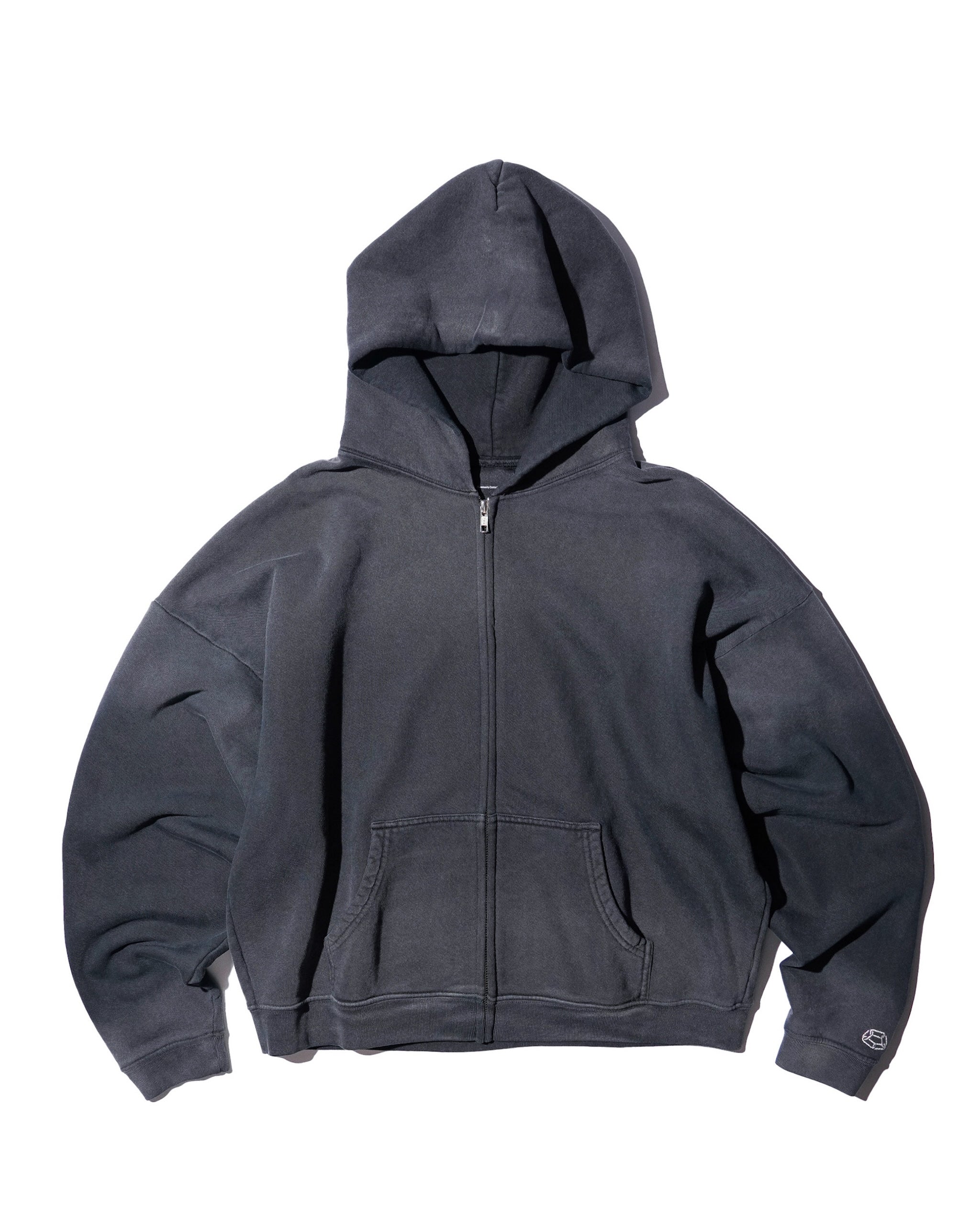 CCTB / CHAIN CROP ZIP HOODIE FADED BLACK