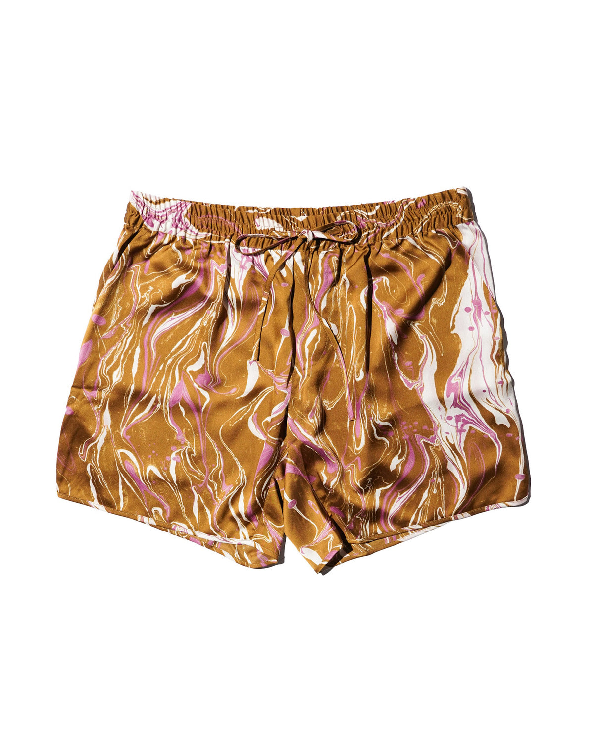 GREI. / TRACK SHORT MARBLE PRINT CURRY