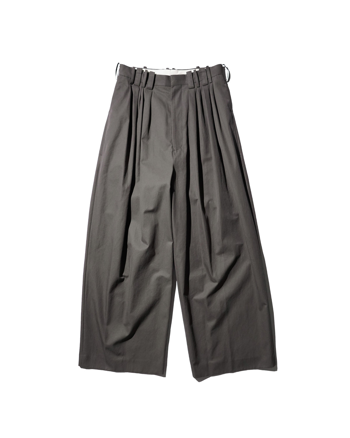 SOSHIOTSUKI / EIGHT TUCK HIGH WEST TROUSERS CHARCOAL