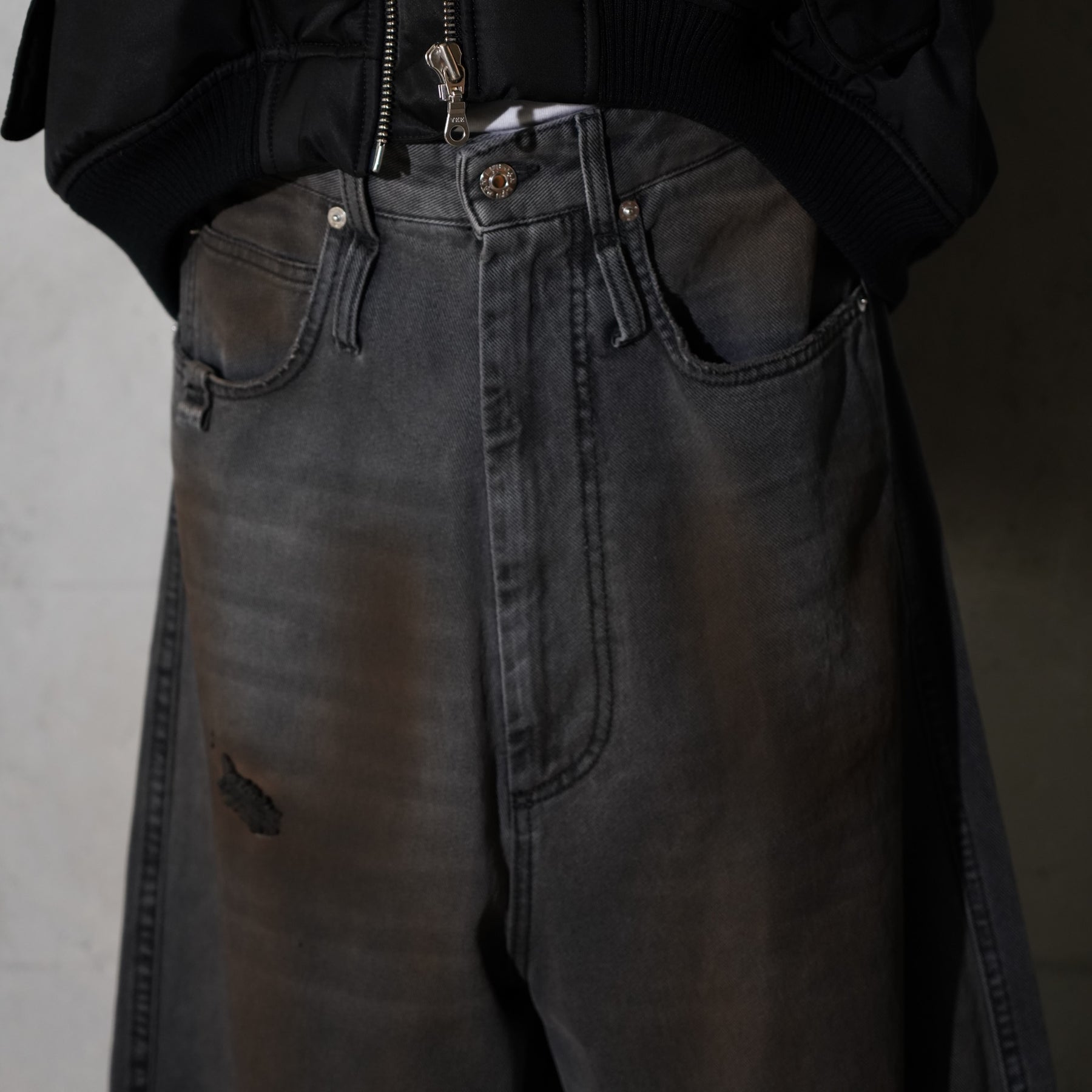 LU'U DAN / DUMPSTER DENIM JEANS DIRTY OUTCAST GREY