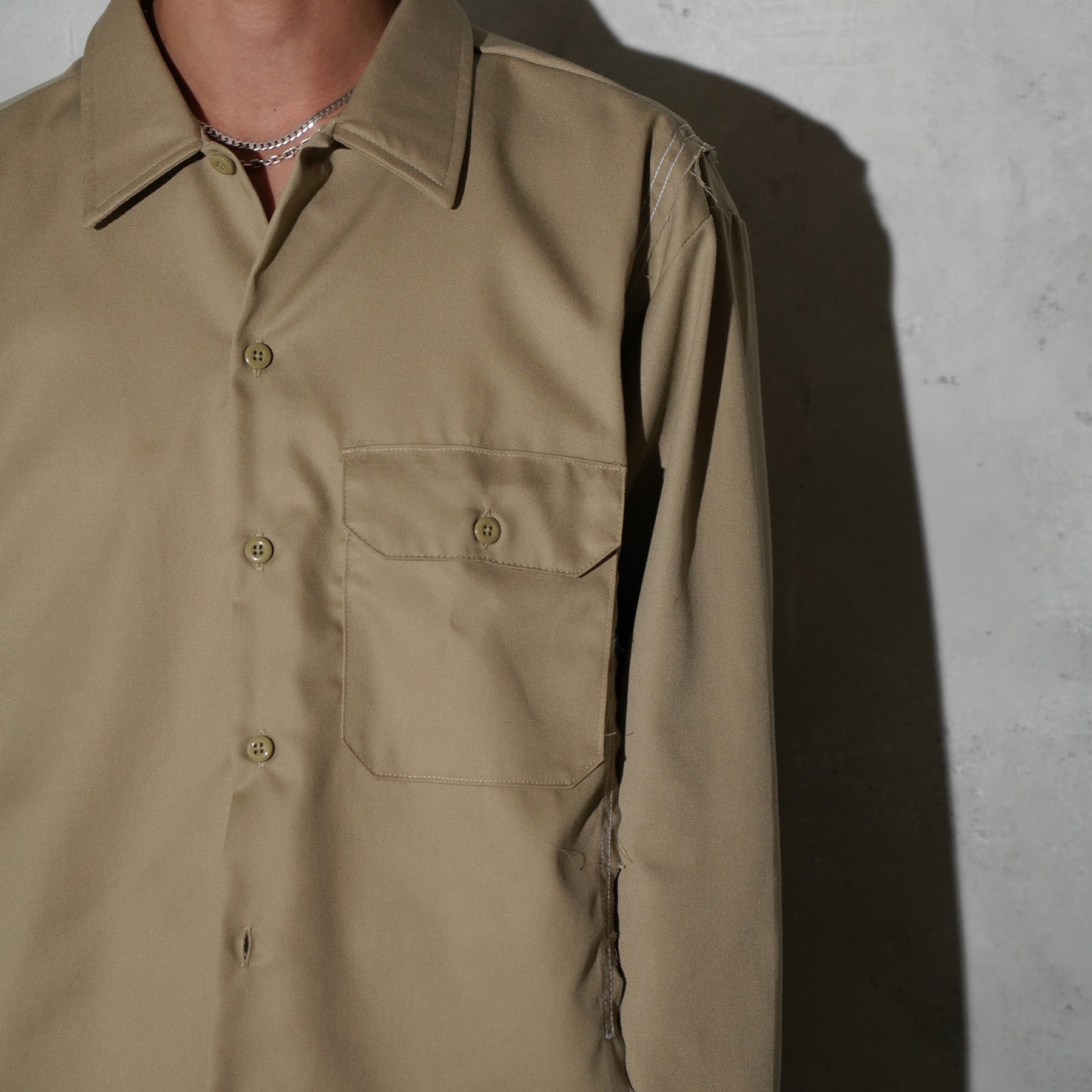 WHATEVERWORKS / SPLIT LS SHIRT KHAKI