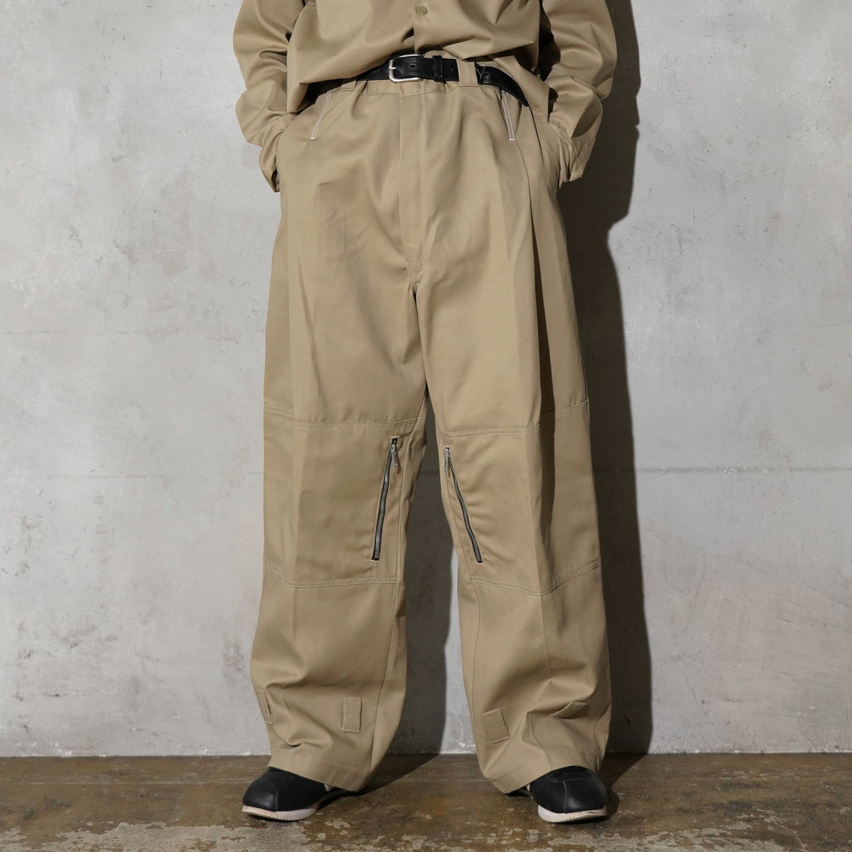 WHATEVERWORKS / DOUBLE KNEE PK PANTS KHAKI