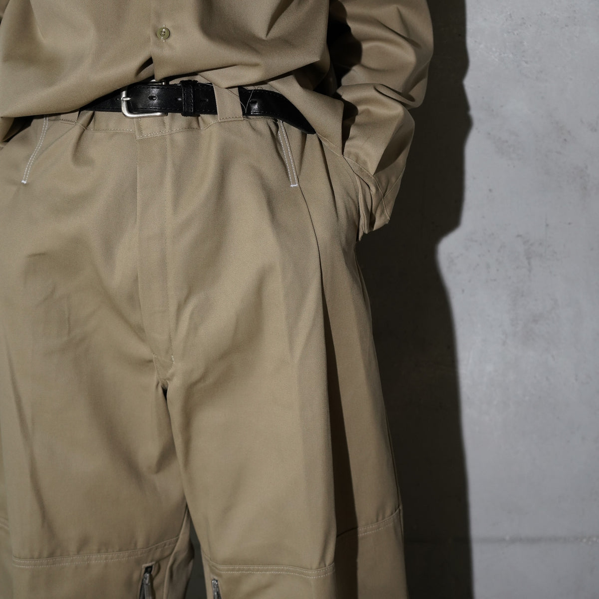 WHATEVERWORKS / DOUBLE KNEE PK PANTS KHAKI