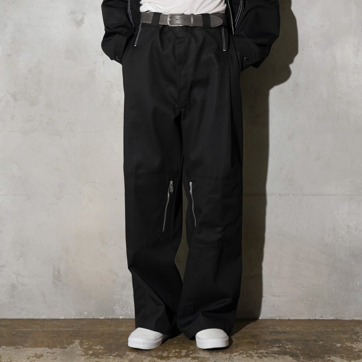 WHATEVERWORKS / DOUBLE KNEE PK PANTS BLACK
