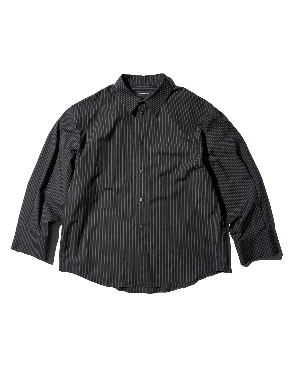 <span style="color: #f50b0b;">Last One</span> TENDER PERSON / STRIPED DREES SHIRT BLACK STRIPE