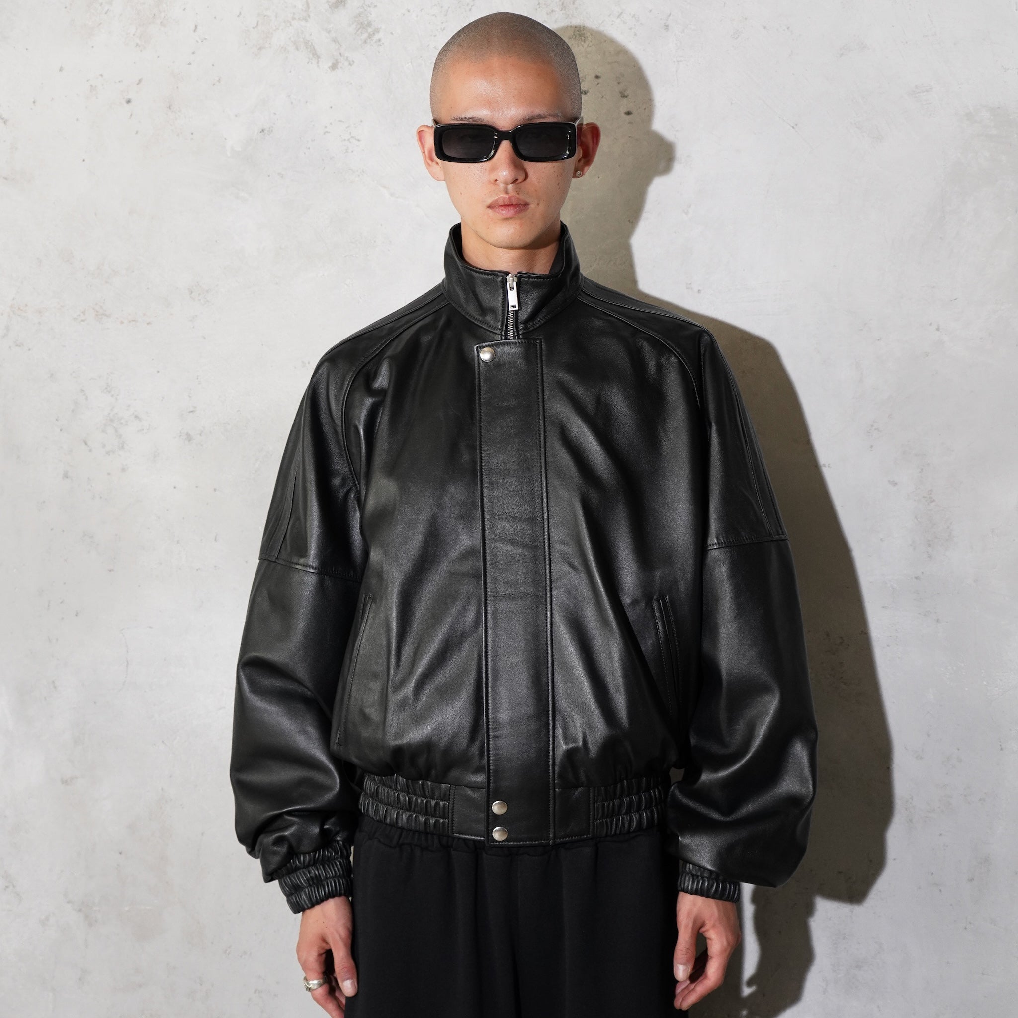 Last One LU'U DAN / BLOUSON LEATHER JACKET BLACK