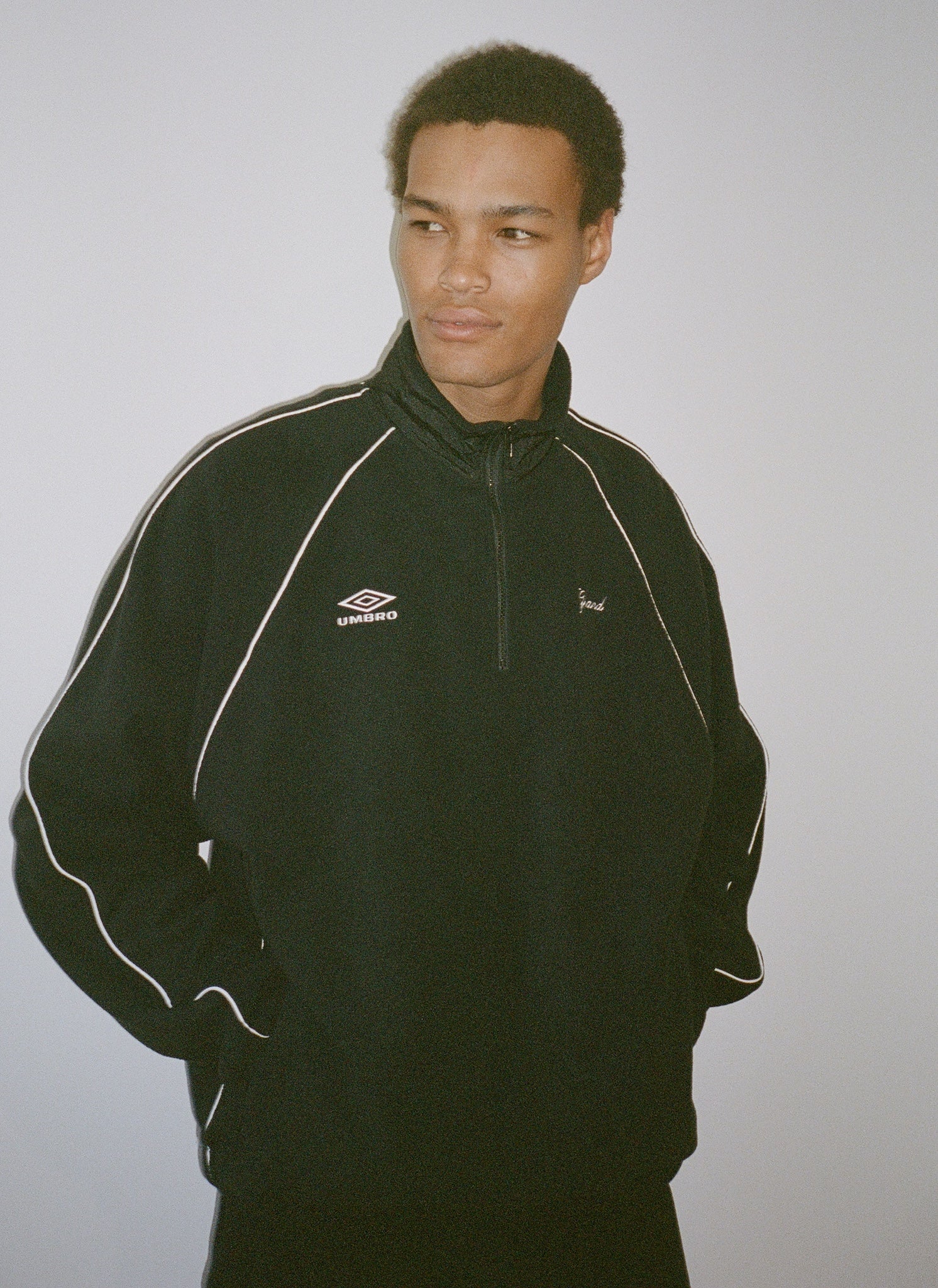 <span style="color: #f50b0b;">Last One</span> Grand Collection × UMBRO / MICRO FLEECE QUARTER ZIP BLACK