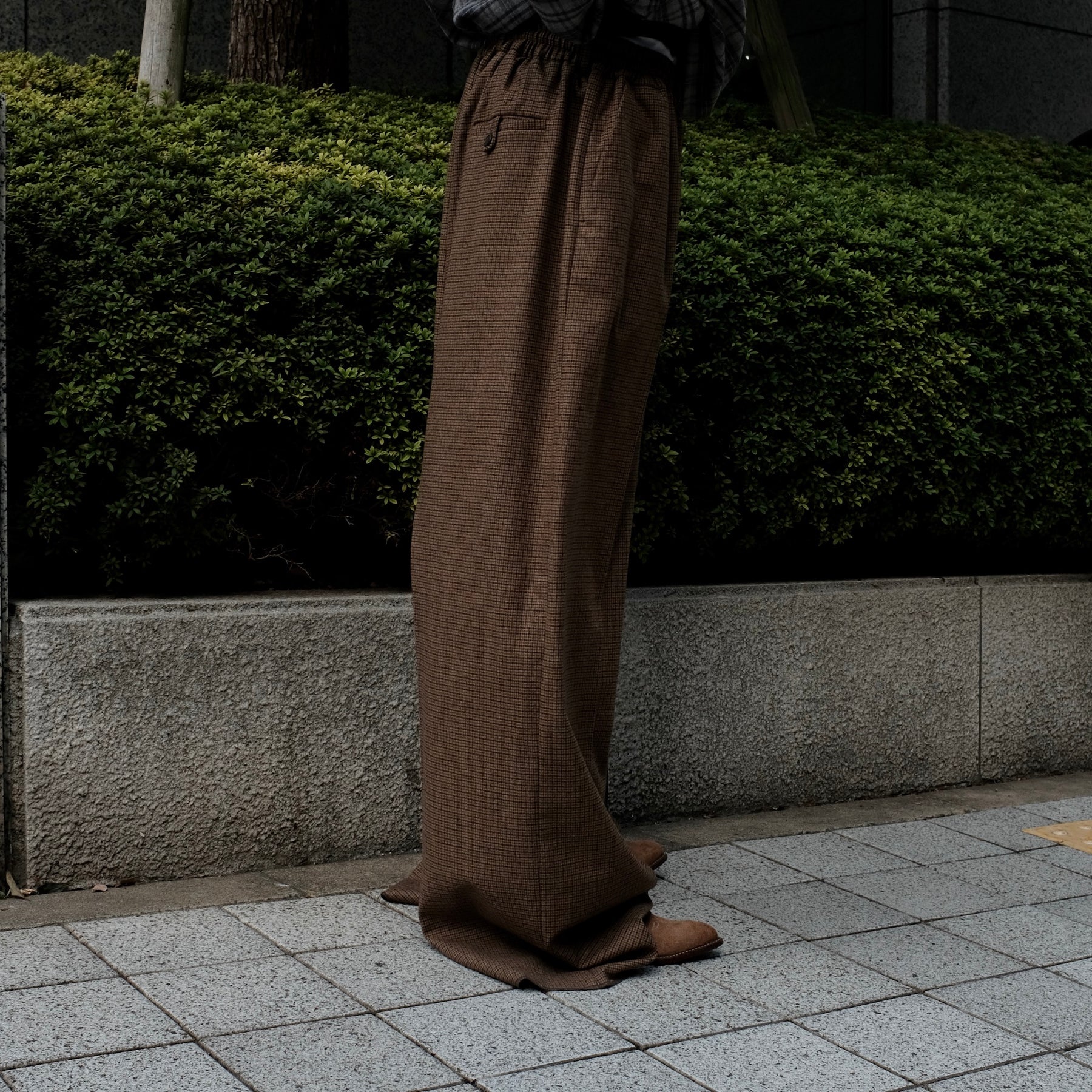 Martine Rose / EXTREME WIDE LEG TAILORED TROUSER BROWN