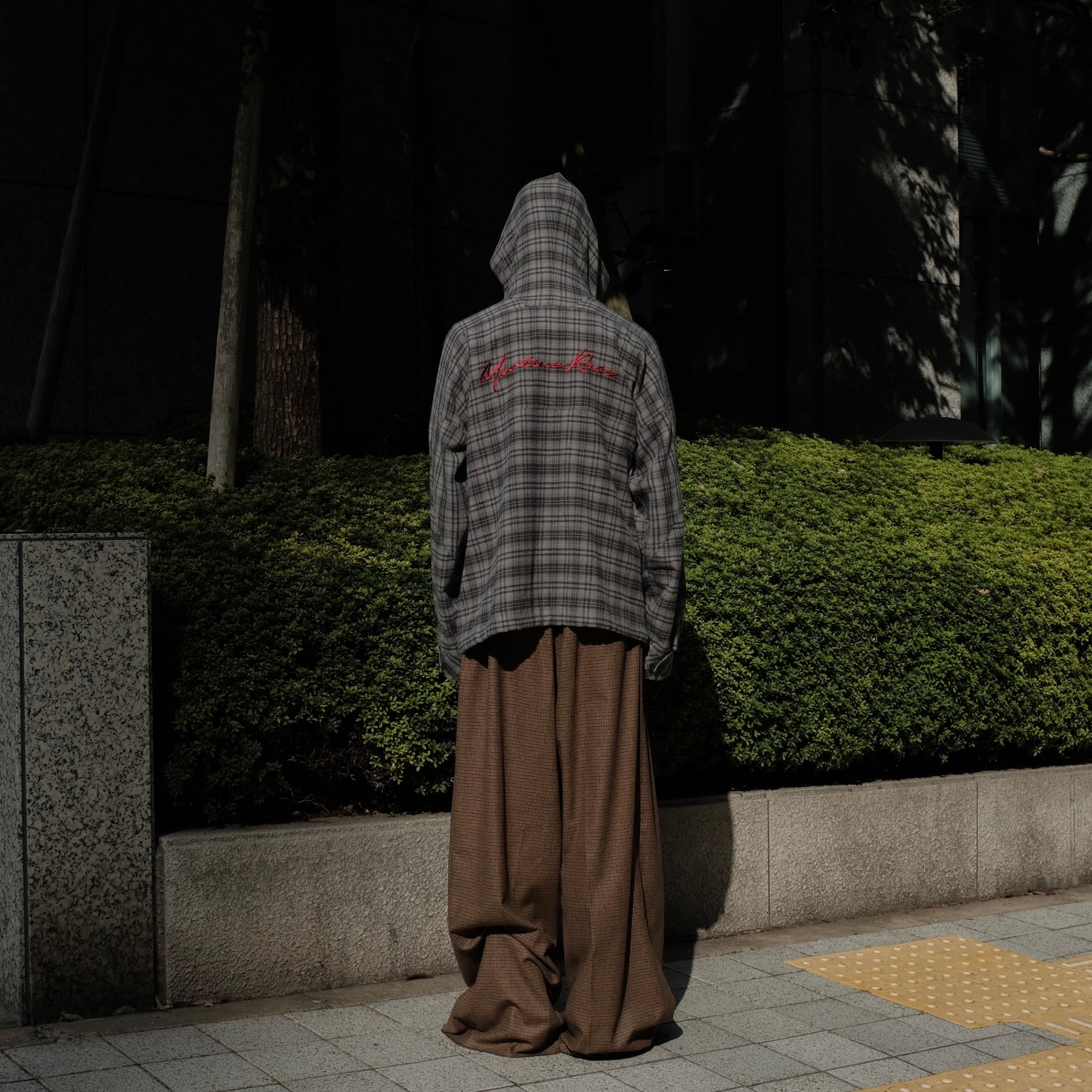 Martine Rose / HOODED SHIRT GREY CHECK