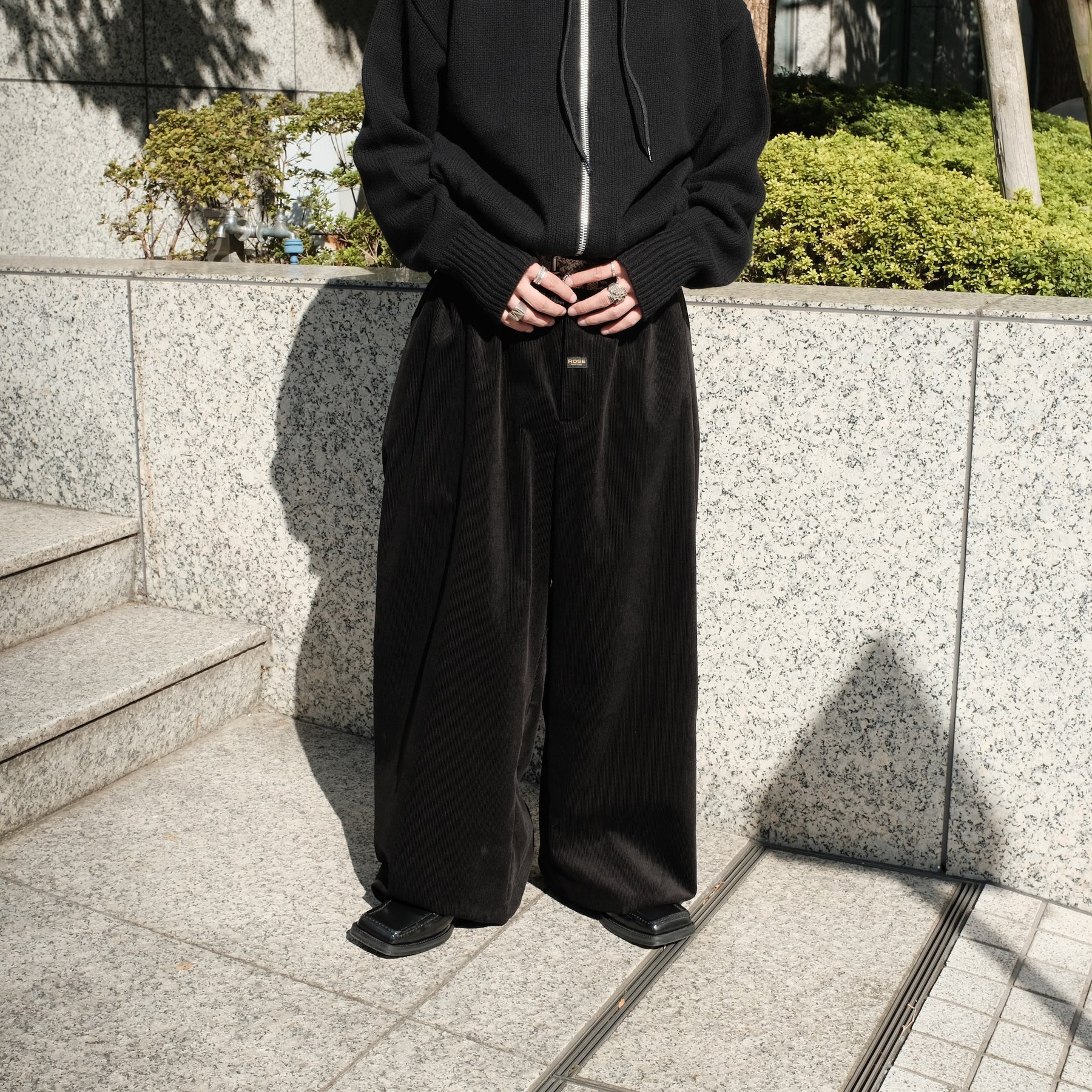 Martine Rose / EXTREME WIDE LEG TAILORED TROUSER BLACK