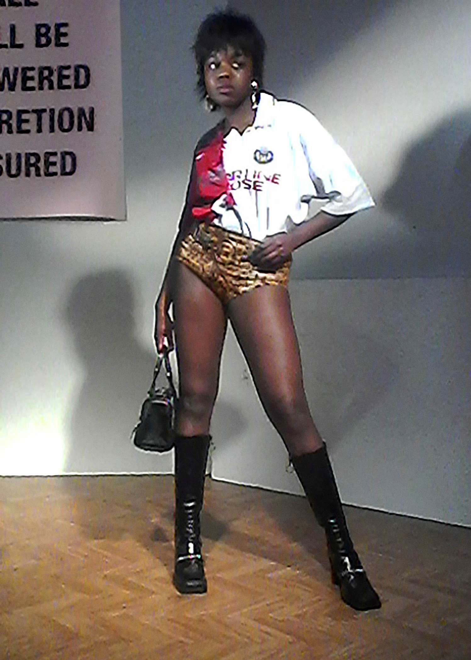 Martine Rose / COLLAGE FOOTBALL TOP WHITE BURGUNDY