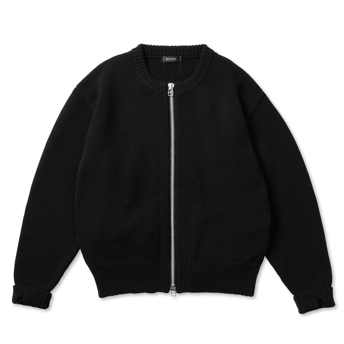 ROTOL / WOOL CASHMERE ZIP KNIT SWEATER BLACK
