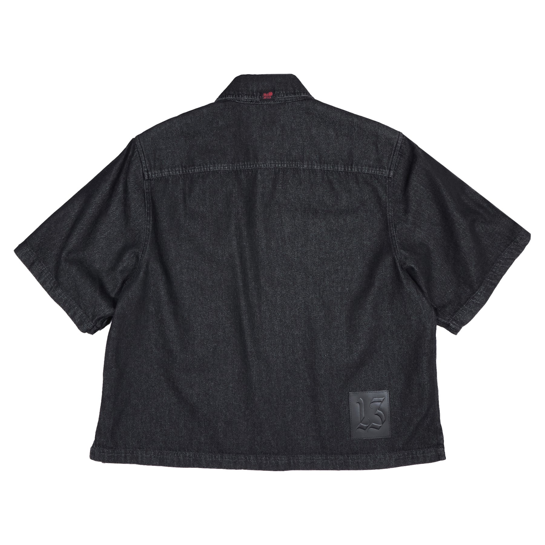 1313 SELAH / ANI DENIM SHIRT SHORTSLEEVED WASHED BLACK