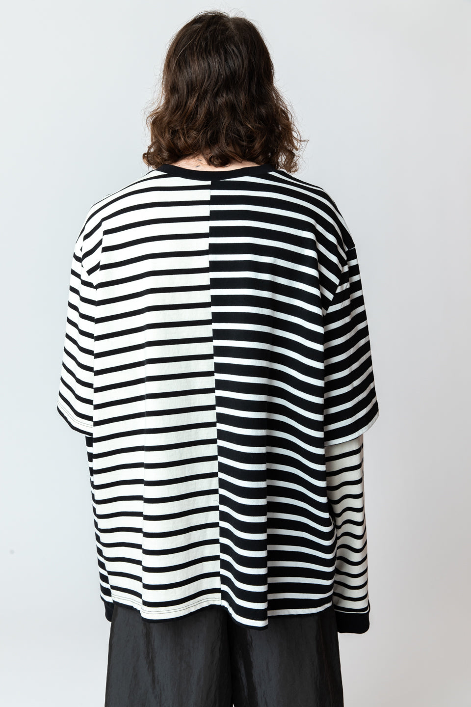 <span style="color: #ff2a00;">Last One</span> WESTFALL / PATCH STRIPE DOUBLE SHIRT LS BLACK WHITE