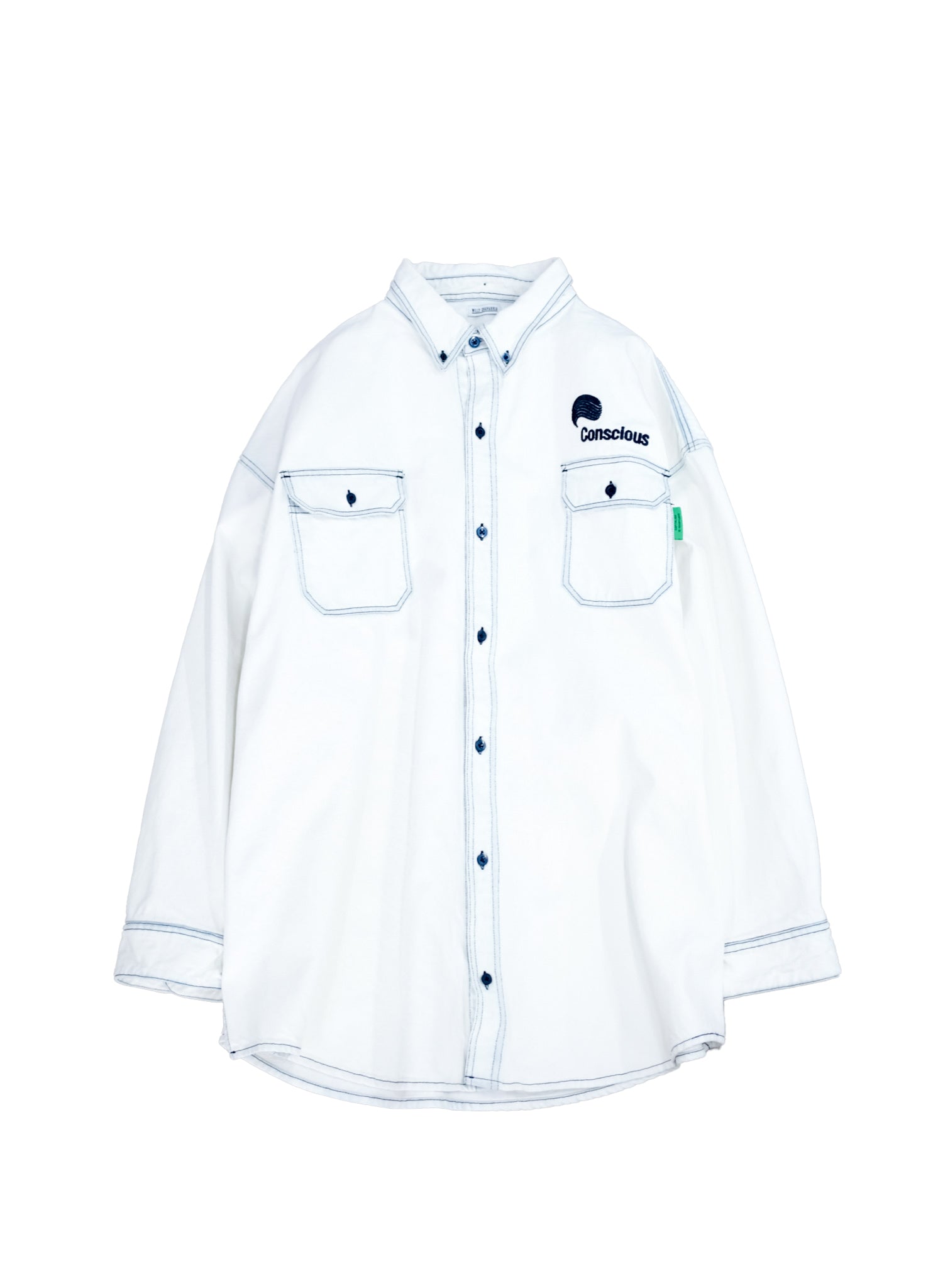 Last One WILLY CHAVARRIA / BIG DADDY BUTTON DOWN WHITE BLEACH