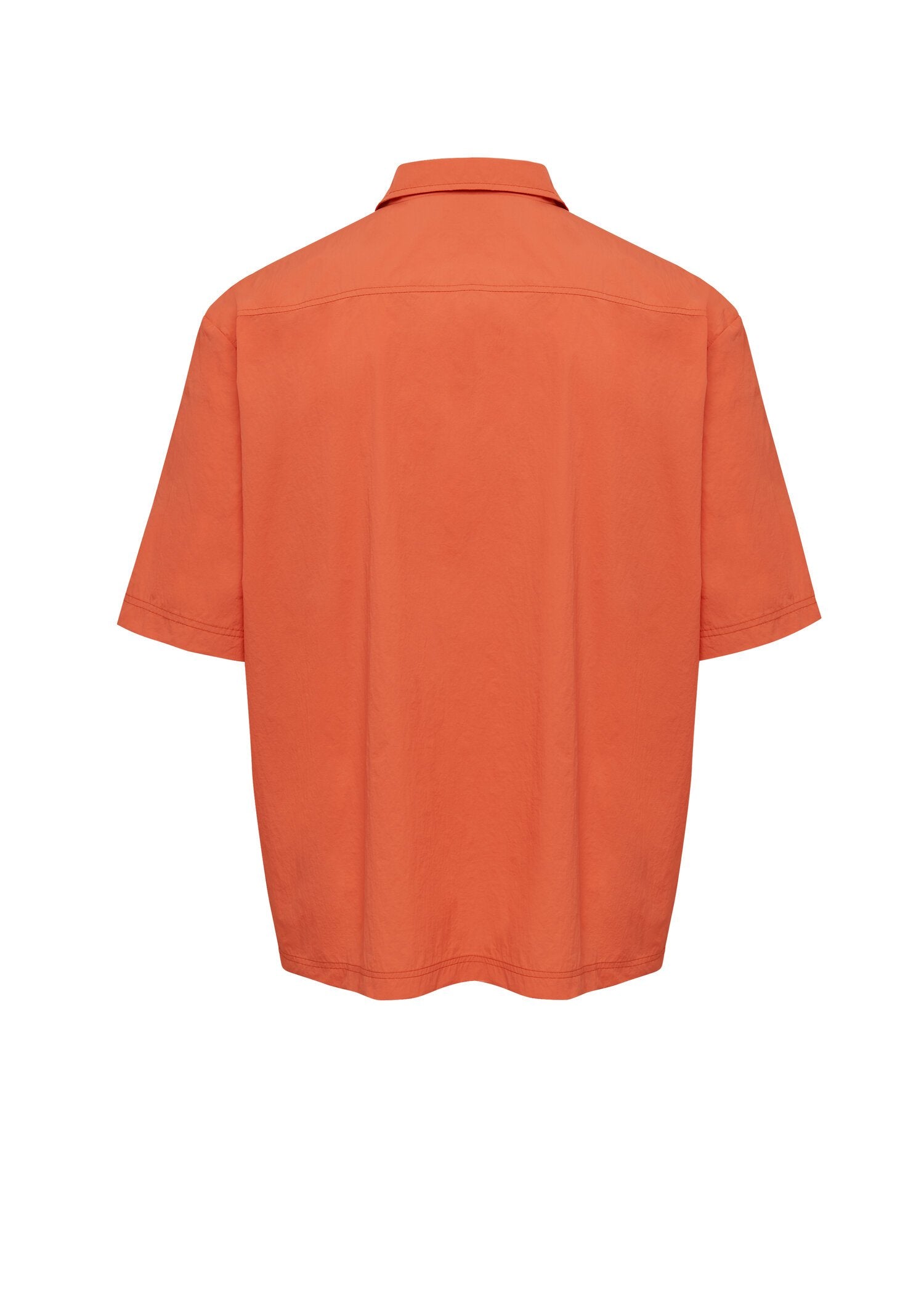 Willy Chavarria (ウィリーチャバリア) × hummel (ヒュンメル) HOME BOY SHIRT SHOCKING ORANGE 20SSコラボレーションアイテム。バック画像。