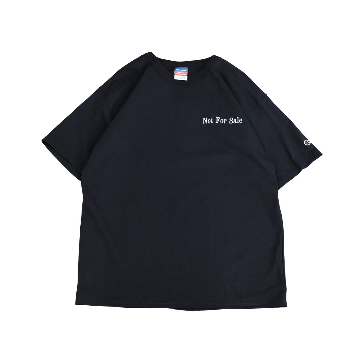 CCTB / NOT FOR SALE T Community Center Tokyo Branch初のオリジナルアイテム。某ボディのHeritage 7oz. Jersey T-Shirtを使用。胸に「Not For Sale」の刺繍。BLACKボディにはWHITEで施しています。正面画像。