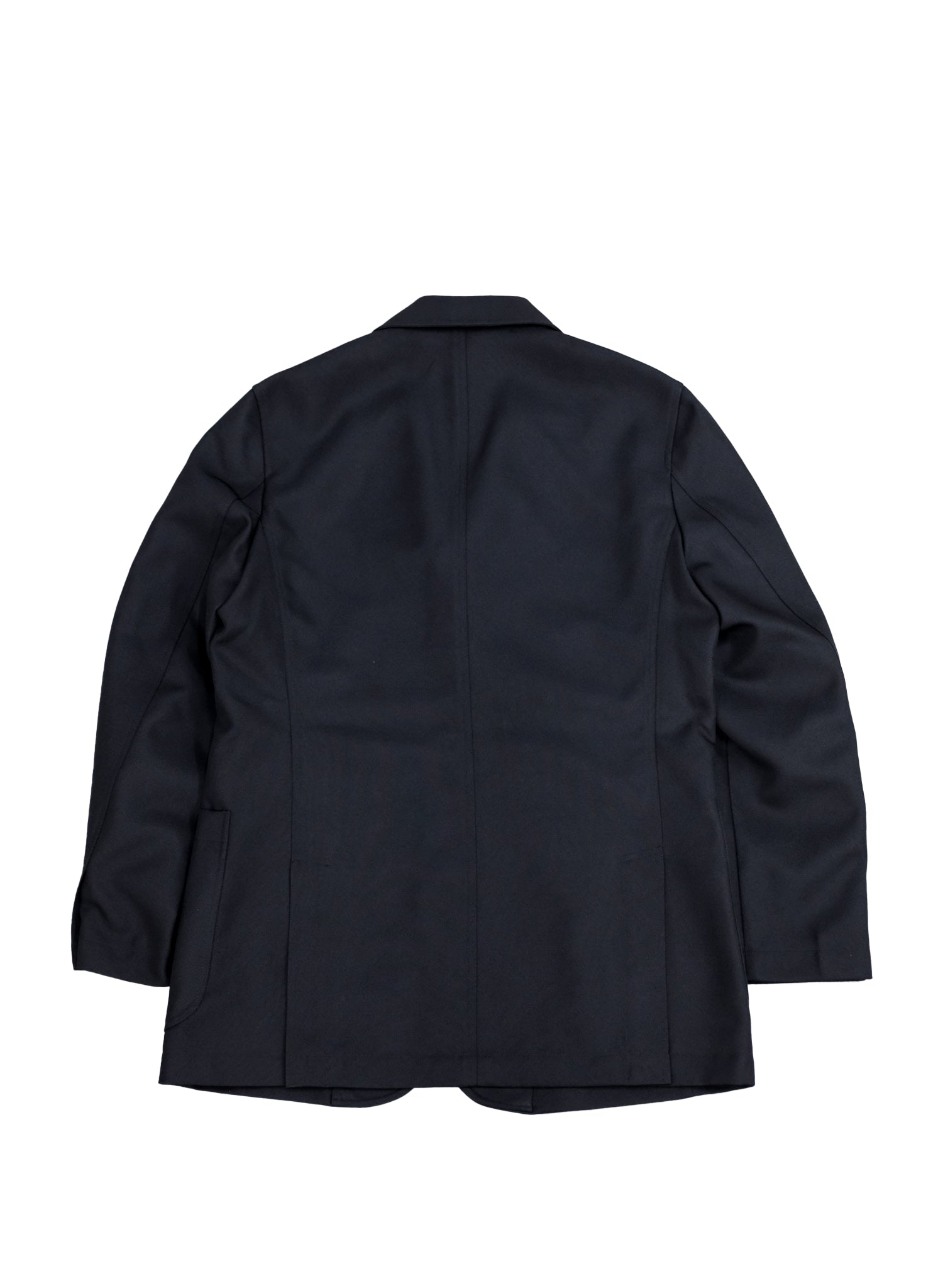 WILLY CHAVARRIA (ウィリーチャバリア) / MONKEY JACKET 20AW新作アイテム。今シーズンのルックで圧倒的な存在感をみせていたMONKEY JACKET。バチバチの細身に仕上がっております。着丈普通、身幅細め、肩幅ジャストめとWILLYファンでも混乱する寸法。リサイクルポリエステルを使用したこちらのジャケットは肉厚でハリがあります。バック画像。