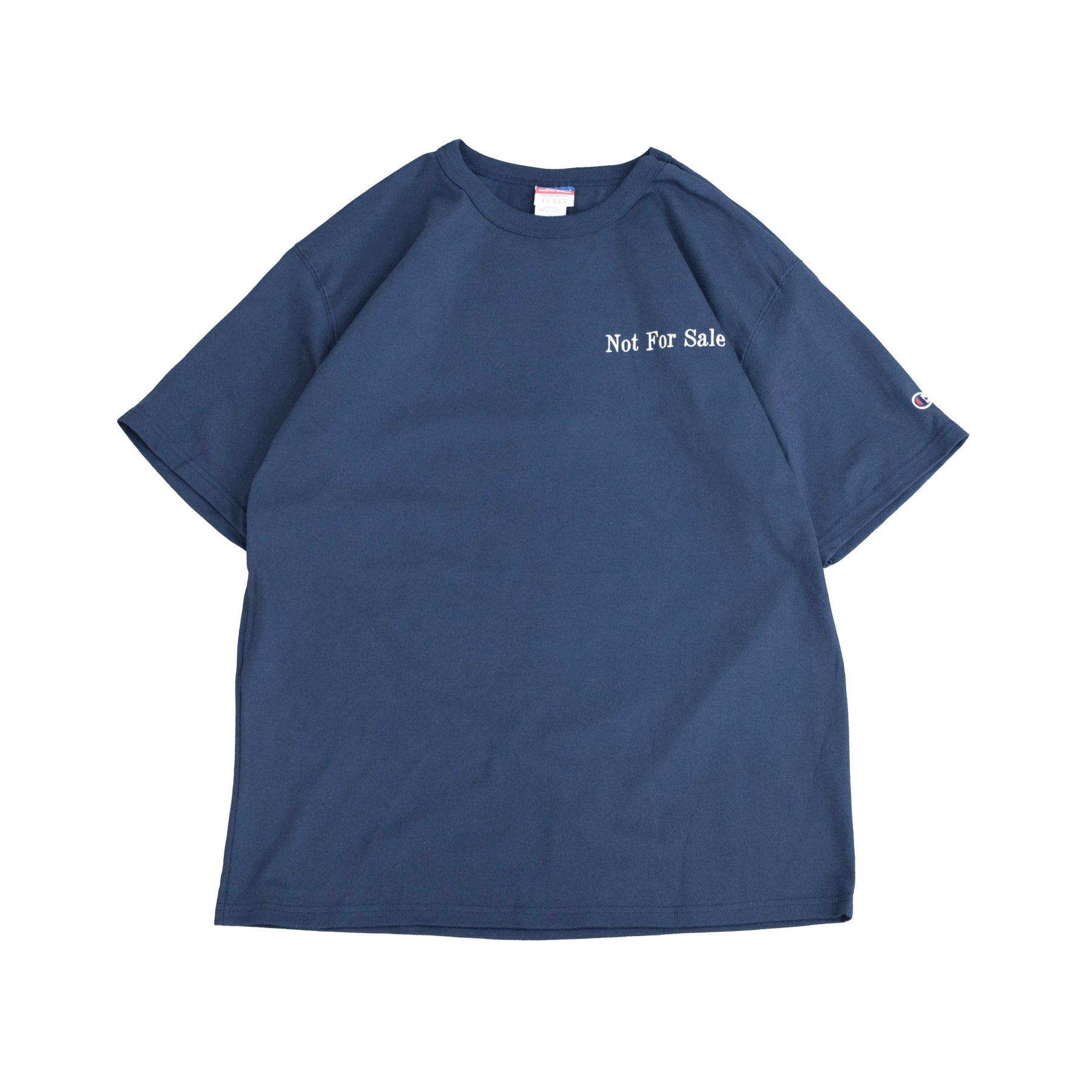 CCTB / NOT FOR SALE T Community Center Tokyo Branch初のオリジナルアイテム。某ボディのHeritage 7oz. Jersey T-Shirtを使用。胸に「Not For Sale」の刺繍。NAVYボディにはWHITEで施しています。正面画像。