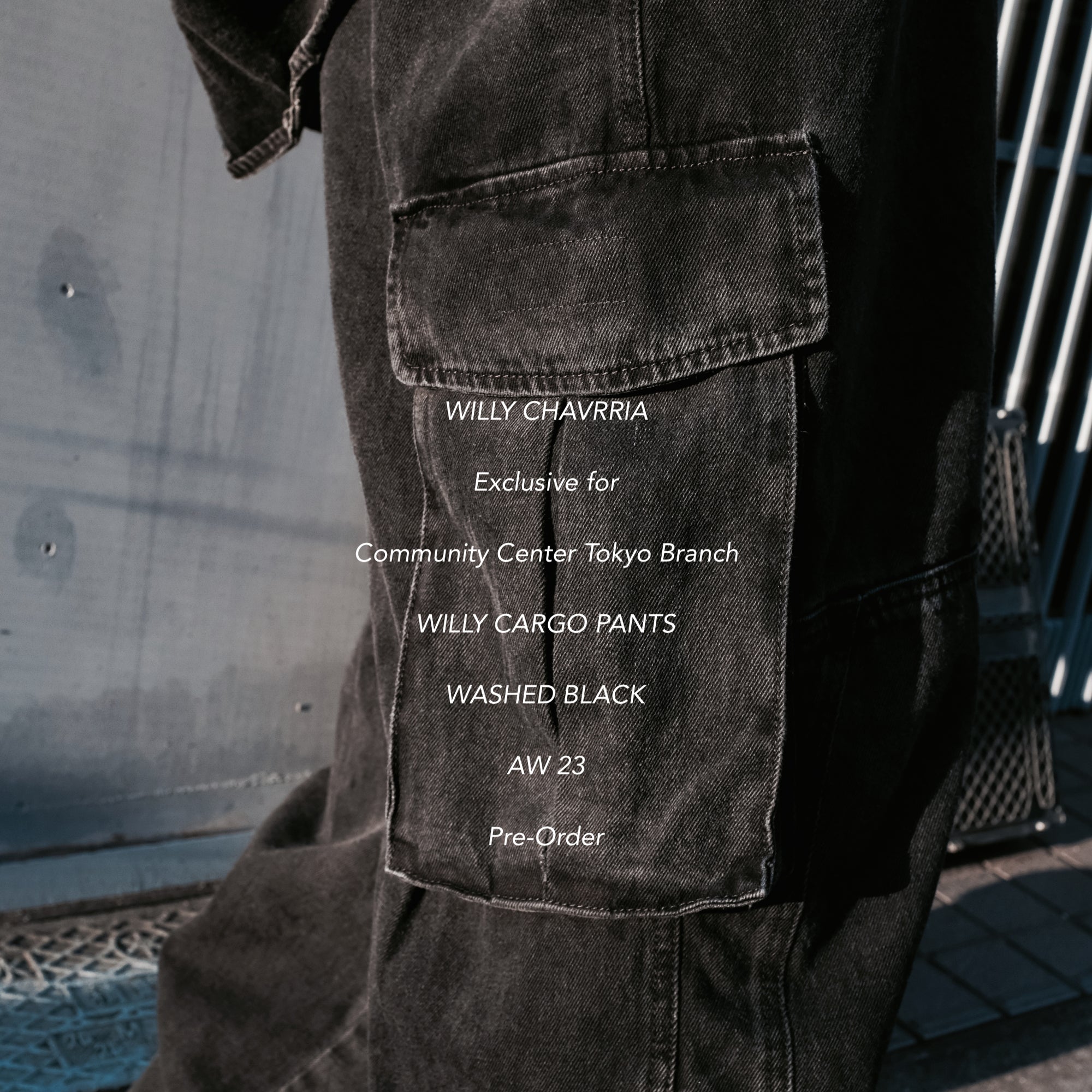 【CCTB Exclusive】WILLY CHAVARRIA / WILLY CARGO PANTS WASHED BLACK