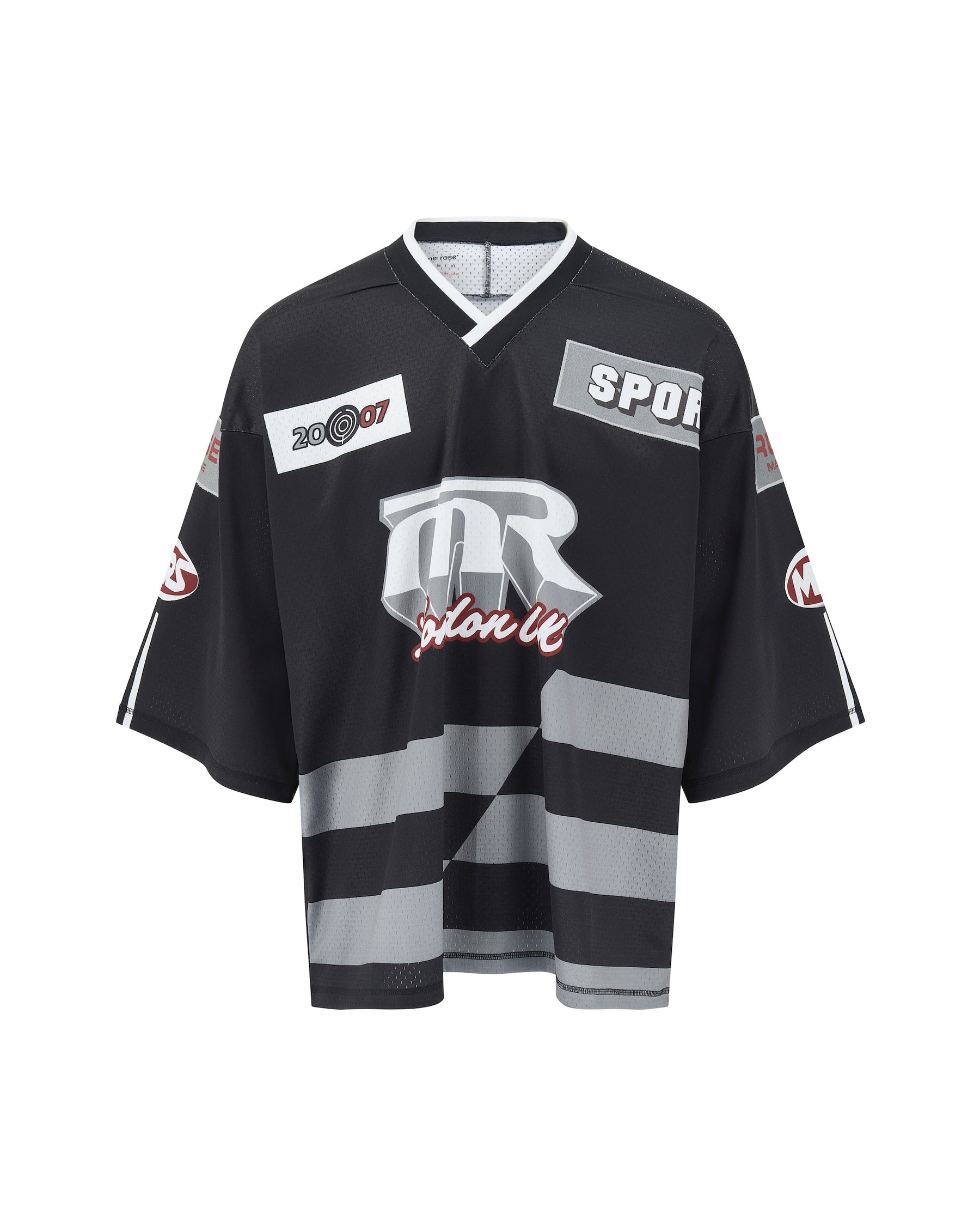 Martine Rose / OVERSIZED HOCKEY TOP BLACK-GREY
