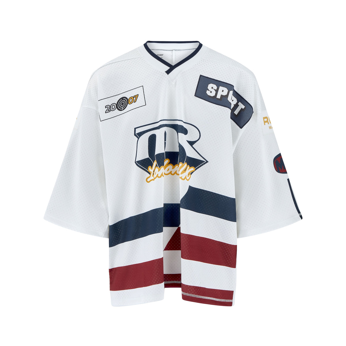 Martine Rose / OVERSIZED HOCKEY TOP WHITE NAVY