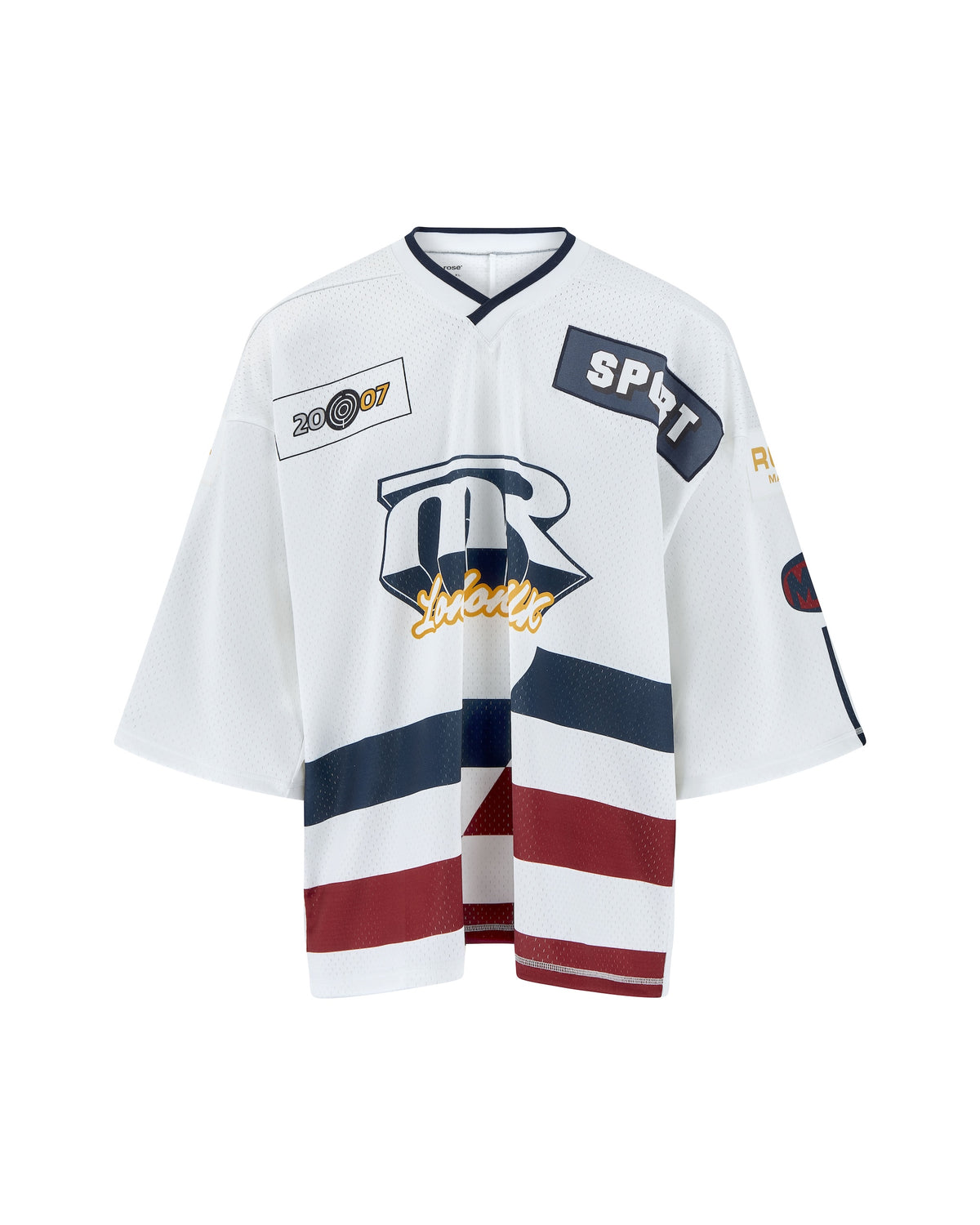 Martine Rose / OVERSIZED HOCKEY TOP WHITE NAVY