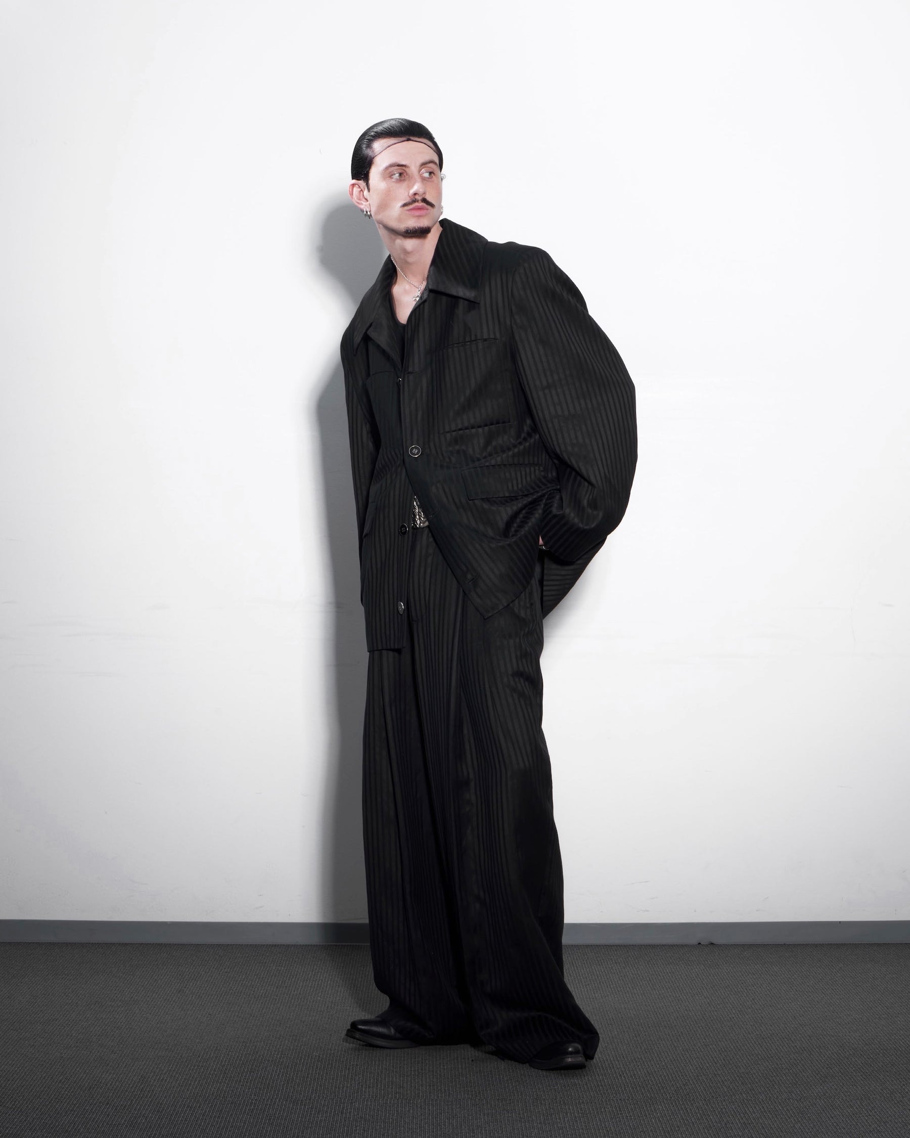 1313 SELAH / MYKLO SUIT PANT BLACK “TONAL PINSTRIPE”
