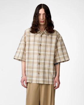 1313 SELAH / MANO SHORTSLEEVE SHIRT BEIGE CHECK