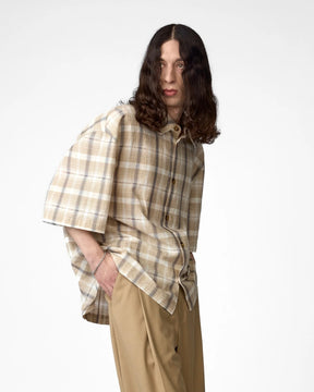 1313 SELAH / MANO SHORTSLEEVE SHIRT BEIGE CHECK