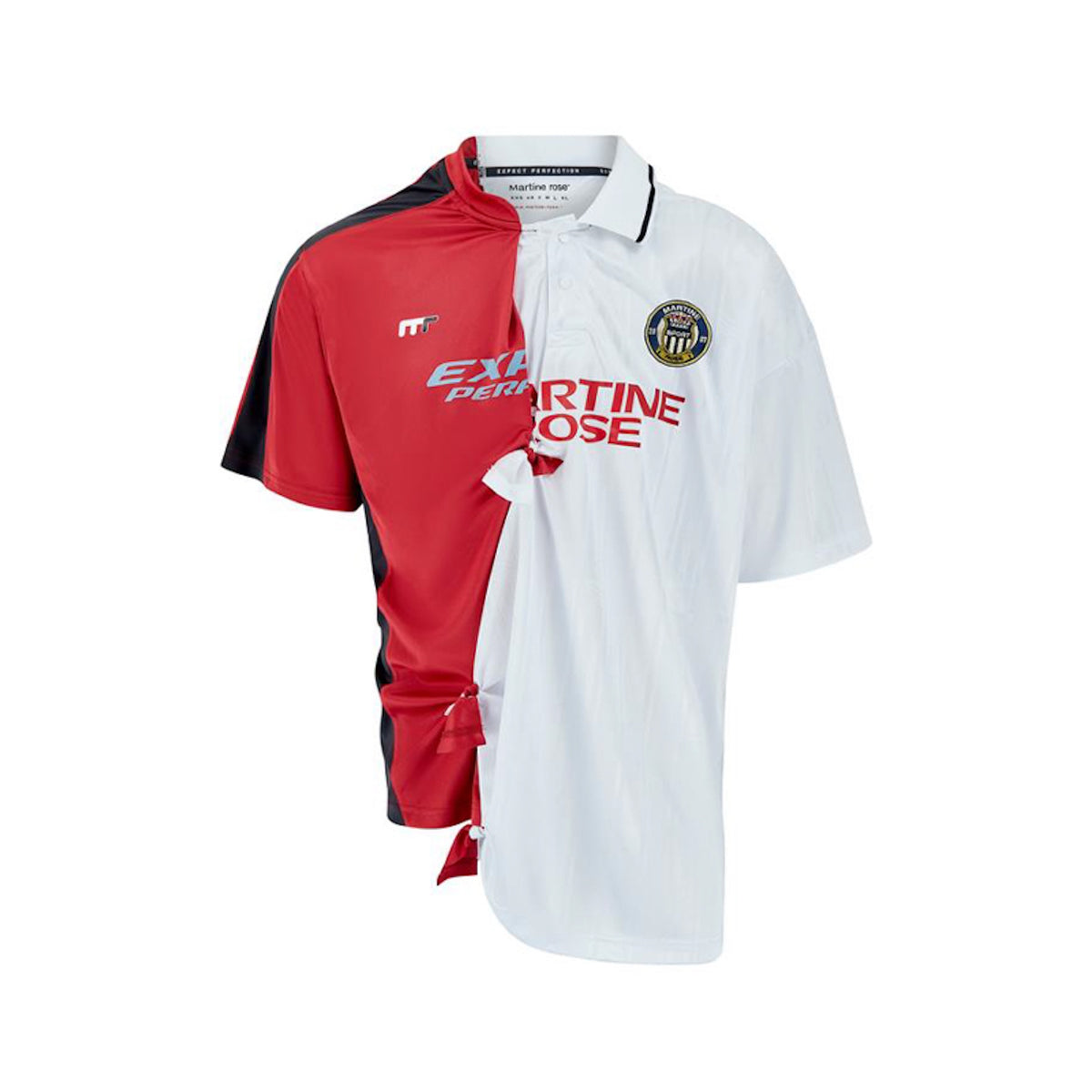 Martine Rose / COLLAGE FOOTBALL TOP WHITE BURGUNDY