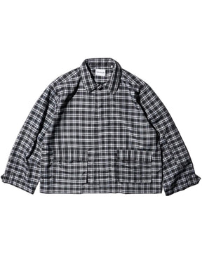 THE MAGUEY / STRIPE UTILITY JACKET BLACK PLAID