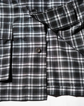 THE MAGUEY / STRIPE UTILITY JACKET BLACK PLAID