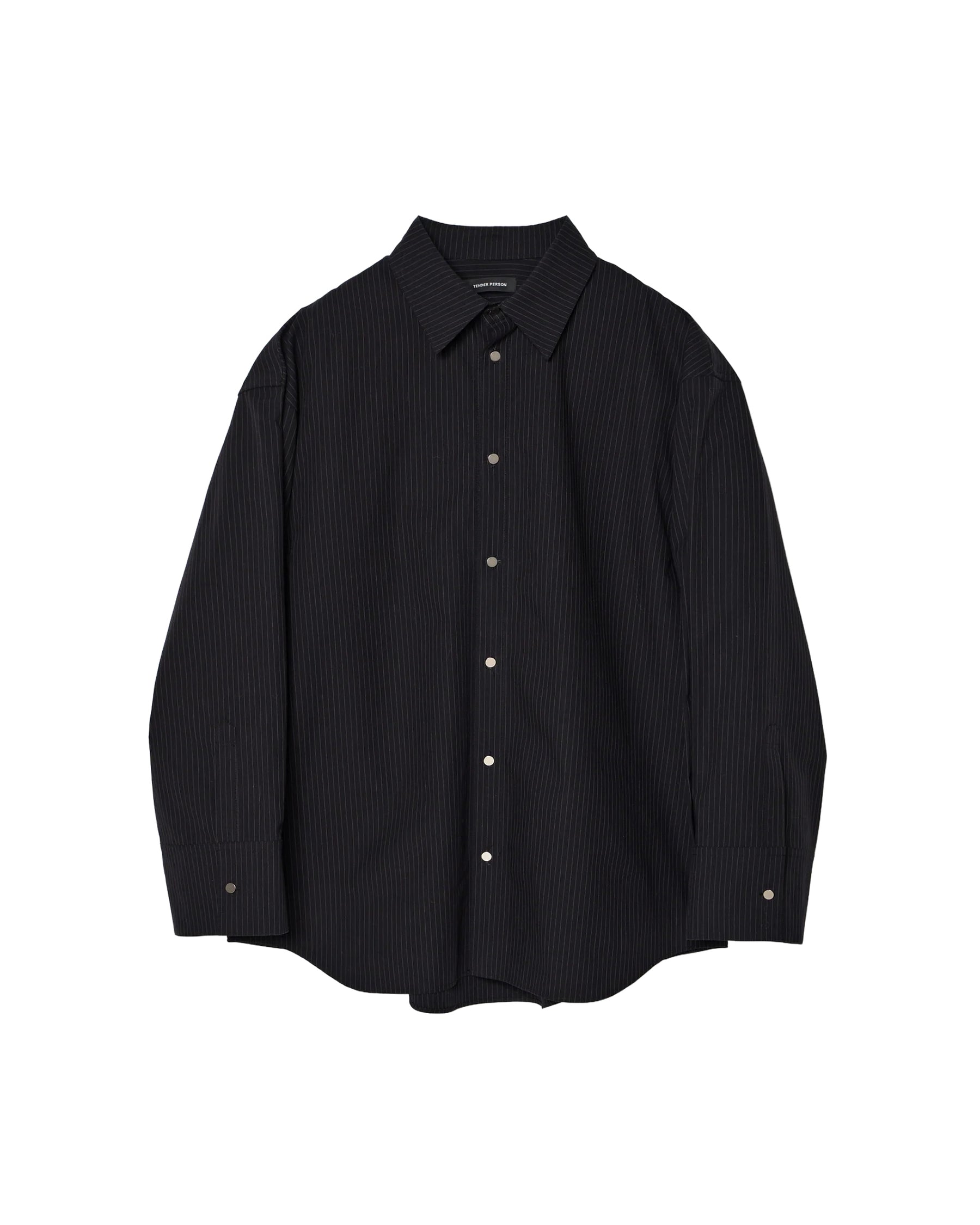 <span style="color: #f50b0b;">Last One</span> TENDER PERSON / STRIPED DREES SHIRT BLACK STRIPE