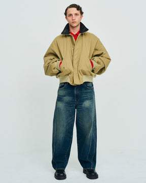 <span style="color: #f50b0b;">Last One</span> ROTOL / Sulfur Dye Twill Work Blouson KHAKI