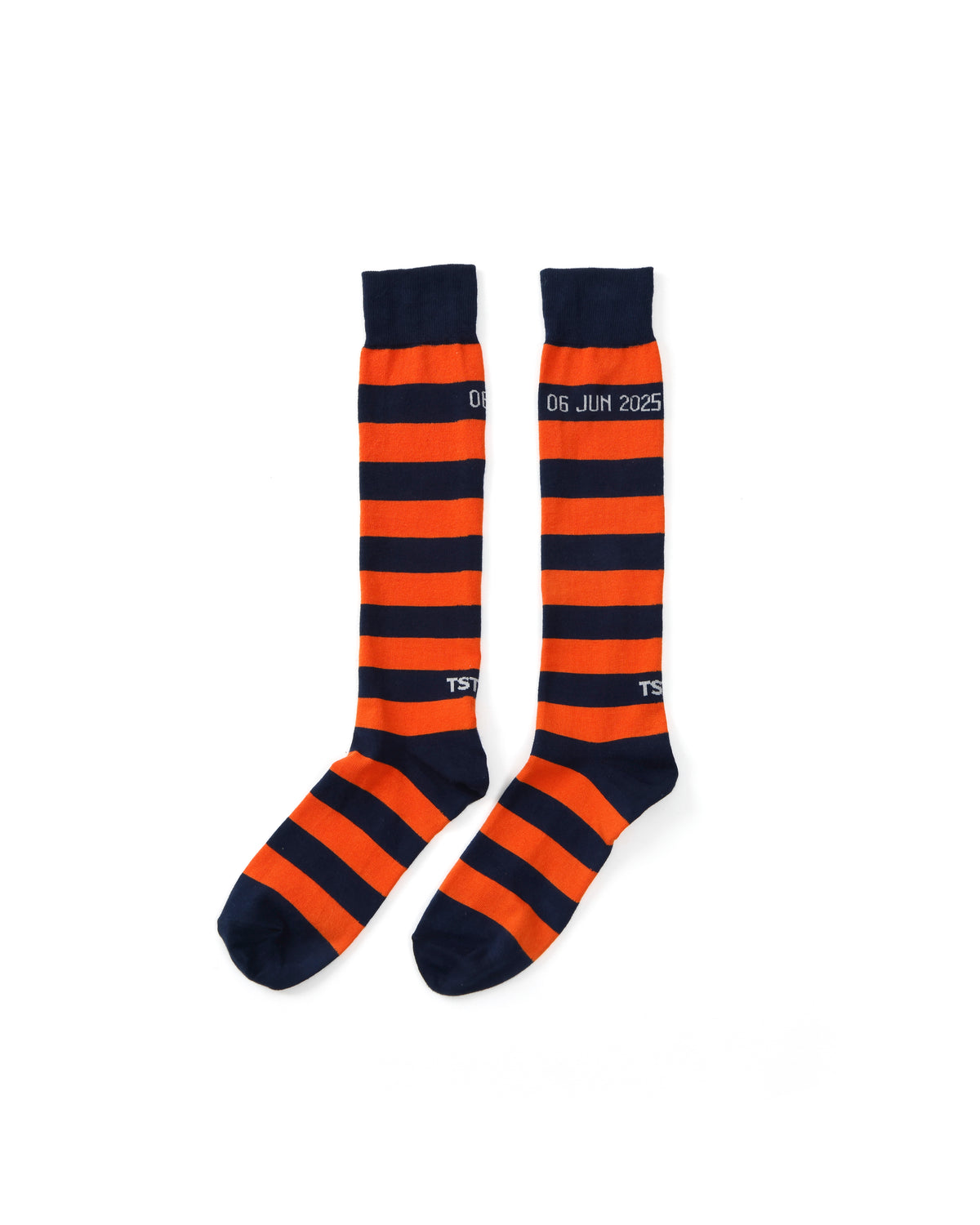 <span style="color: #f50b0b;">Last One</span> TSTS / STRIPED SOCKS NAVY AND ORANGE